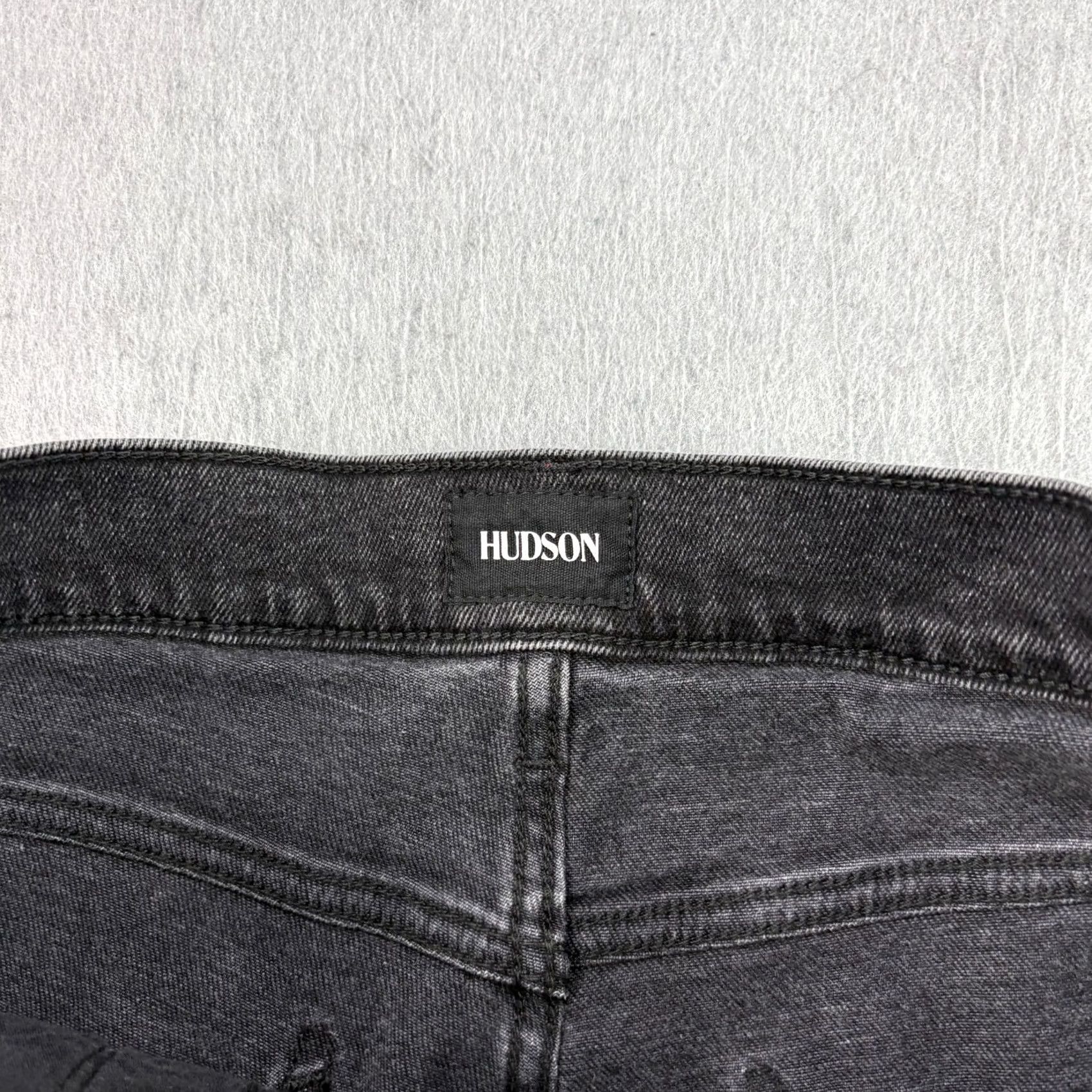 Hudson Hudson Jeans Mens Slim 29x33 Black Ethan Biker Distressed Denim Stretch Jeans Size 29 Inseam 33 Slim Fit Mens Size US 29 - 6 Thumbnail