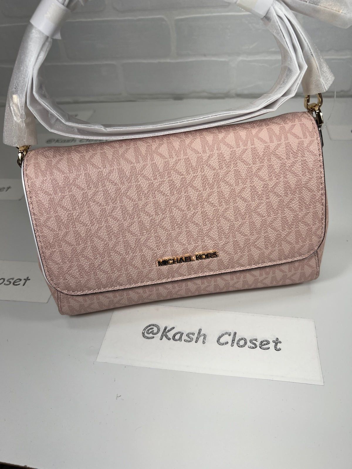 Michael Kors Convertible Crossbody Bag Medium Logo DK Powde