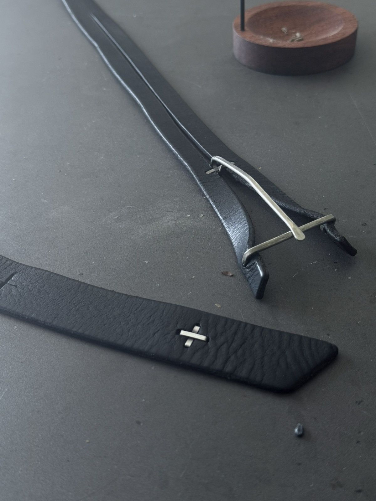 Ma+ M.A+ “Y” Buckle Black Cow Leather Belt Size ONE SIZE - 4 Thumbnail