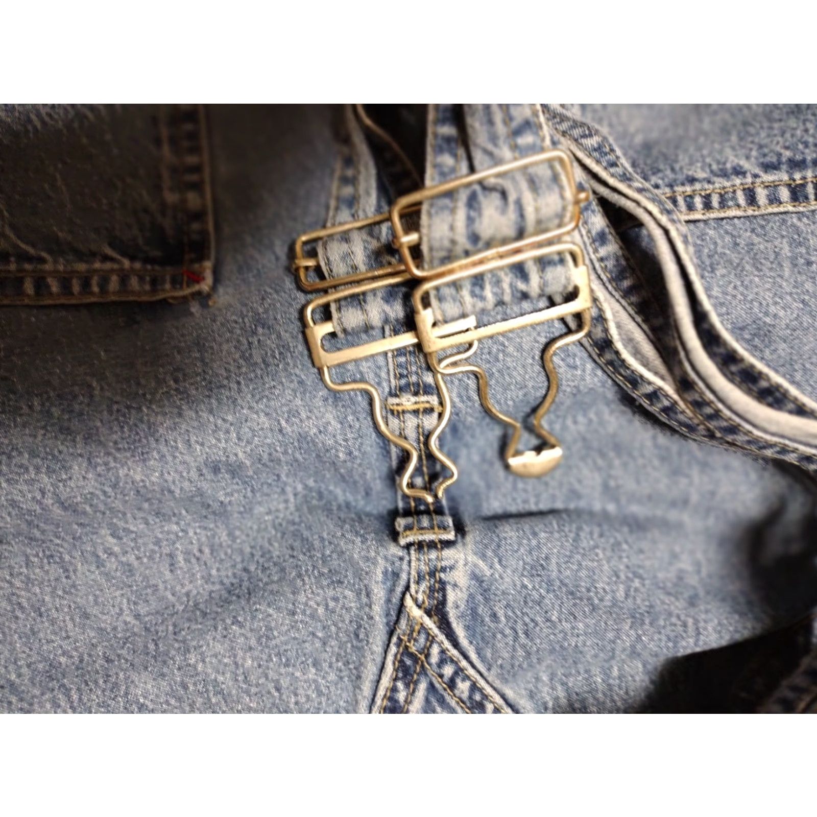 Vintage No Boundaries Bib Overalls Womens Juniors L Denim Distressed Pockets Stretch Casual Workwear Buttons Vintage: No Size 36" / US 14 / IT 50 - 7 Thumbnail