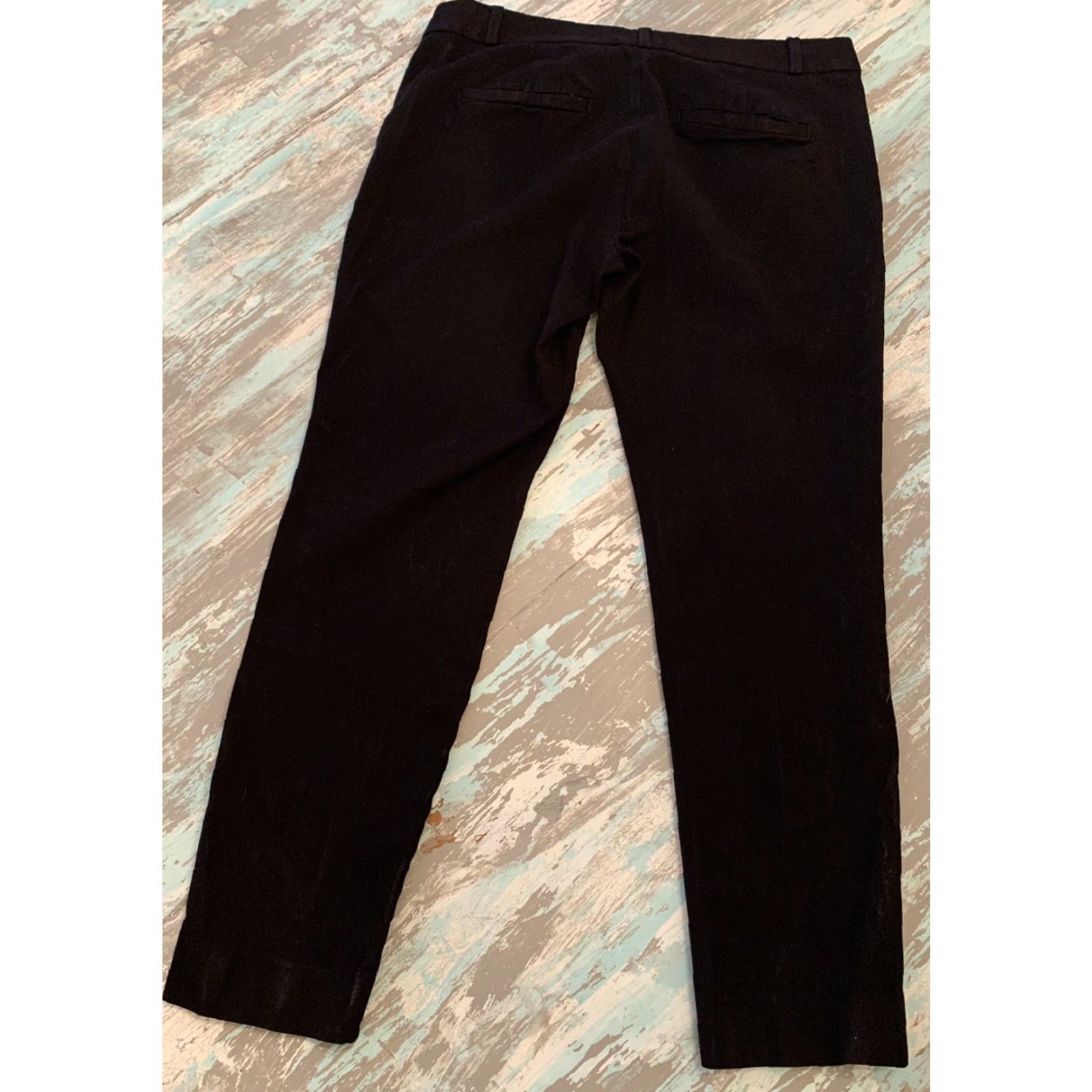 Banana Republic VINTAGE Banana Republic 6 Women's Black Cotton Blend Sloan Dress Pants Crop 24" Inseam Size 28" / US 6 / IT 42 - 7 Thumbnail
