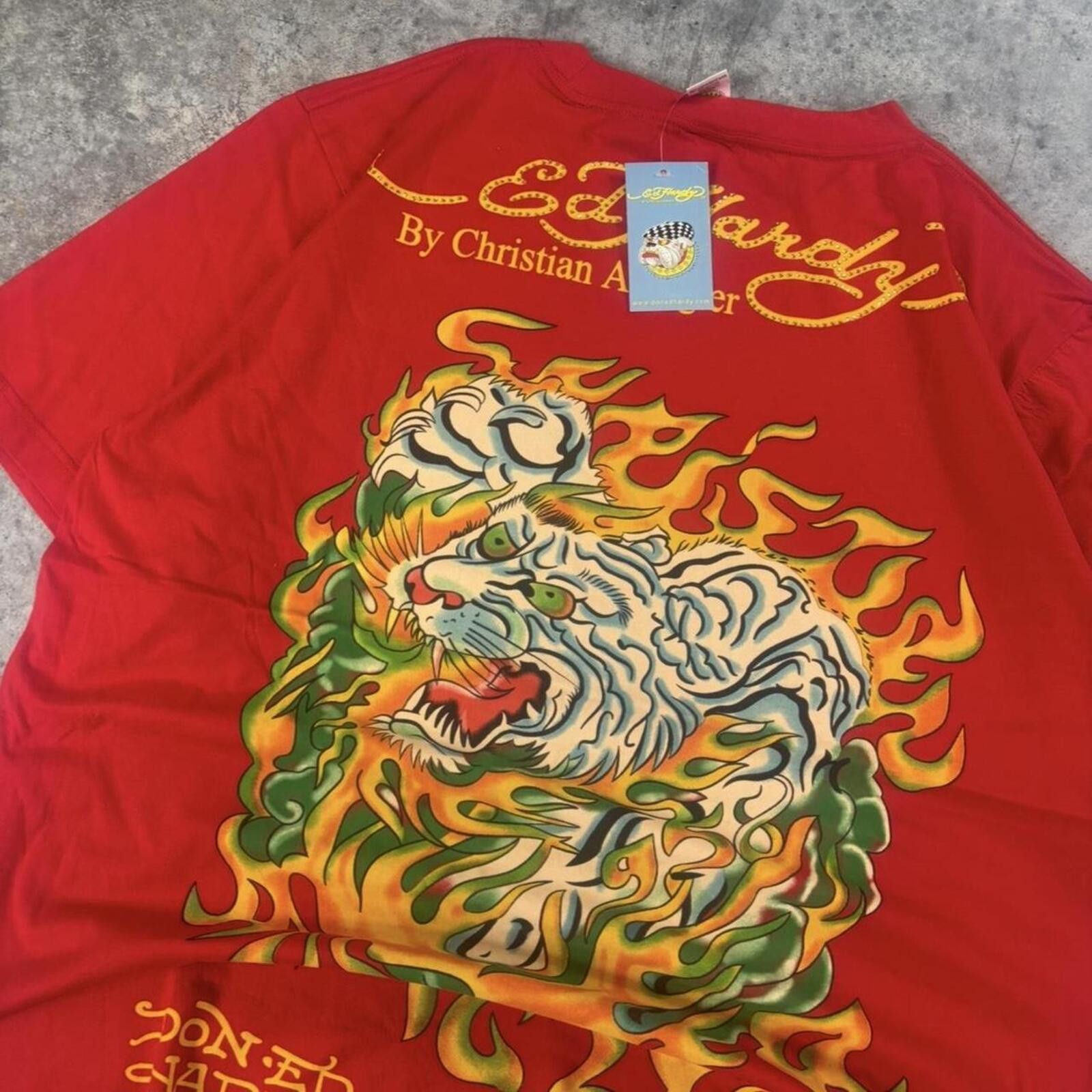 Ed Hardy Ed Hardy Christian Audigier Y2K Tattoo Flame Graphic T Shirt Size US XXL / EU 58 / 5 - 3 Thumbnail