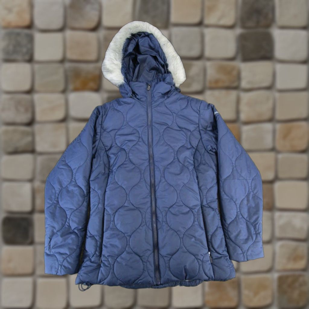 Columbia Womens Jacket Small Blue Quilted Insolulated Parka