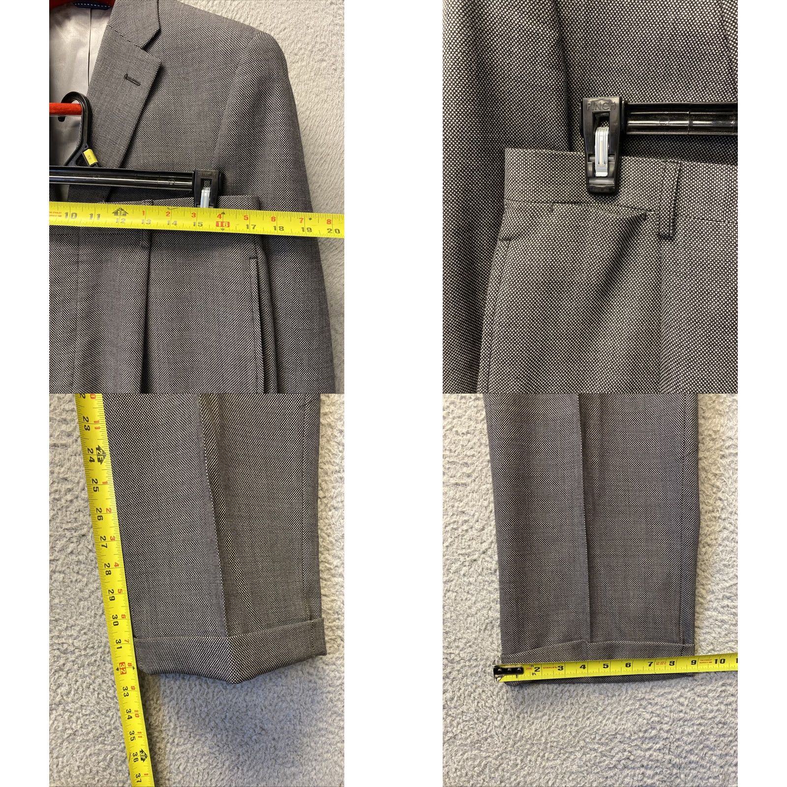 Tommy Hilfiger Tommy Hilfiger Suit 2Pc Set Mens 41R Wool Gray Pants 34x32 /0900 Size 42R - 10 Thumbnail