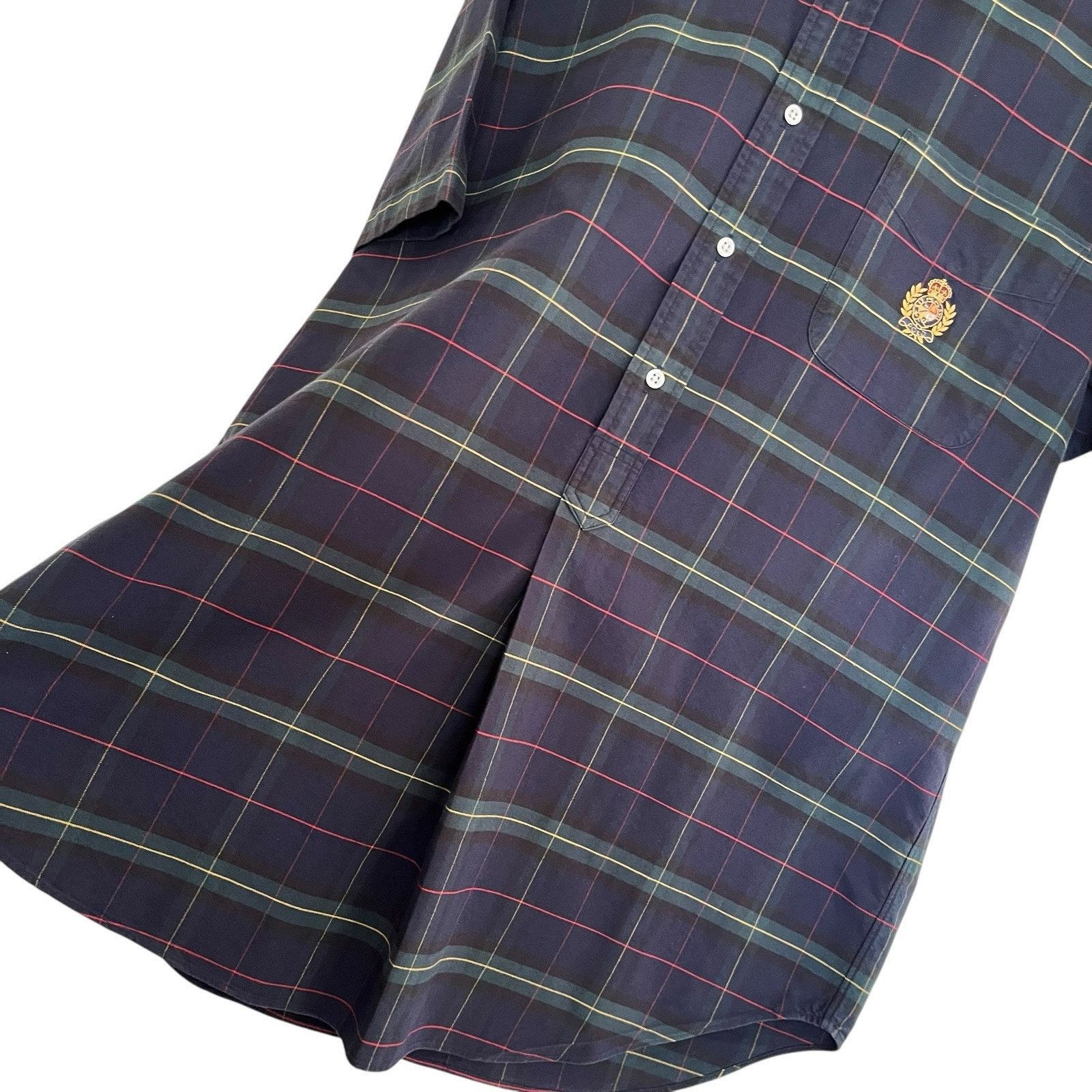 Ralph Lauren Ralph Lauren | Large Blue Green Tartan Plaid Crest Shirt 90s Size US L / EU 52-54 / 3 - 3 Thumbnail