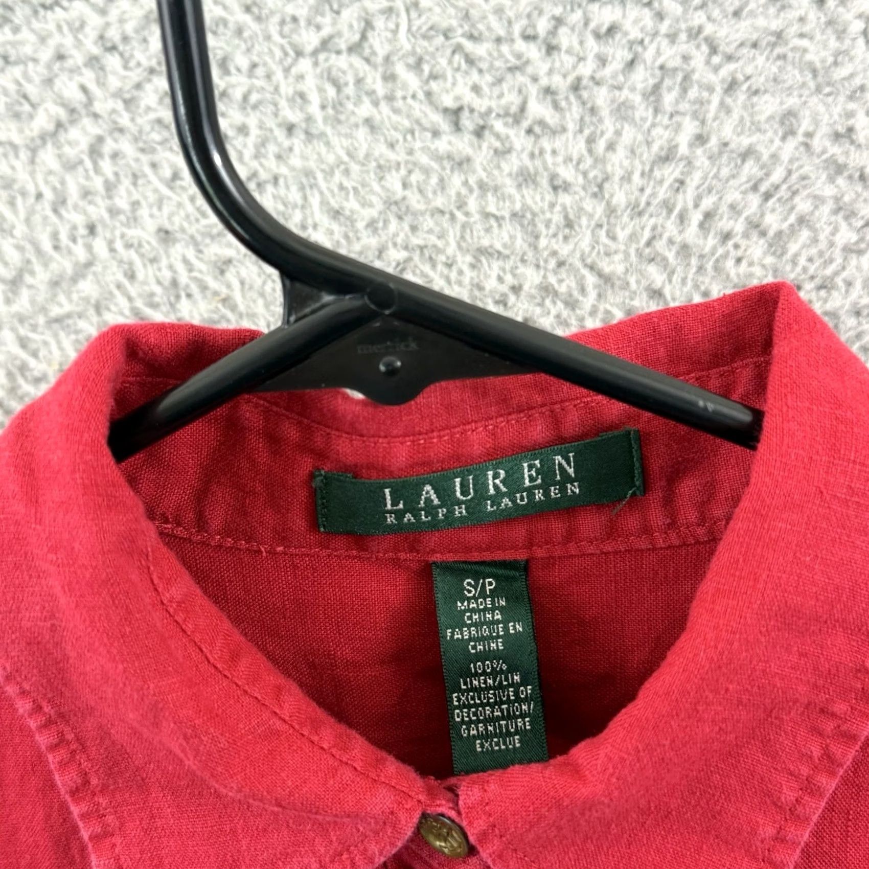 Ralph Lauren Lauren Ralph Lauren Shirt Women Small Red 100% Linen Button Long Sleeve Nautical Size S / US 4 / IT 40 - 7 Thumbnail