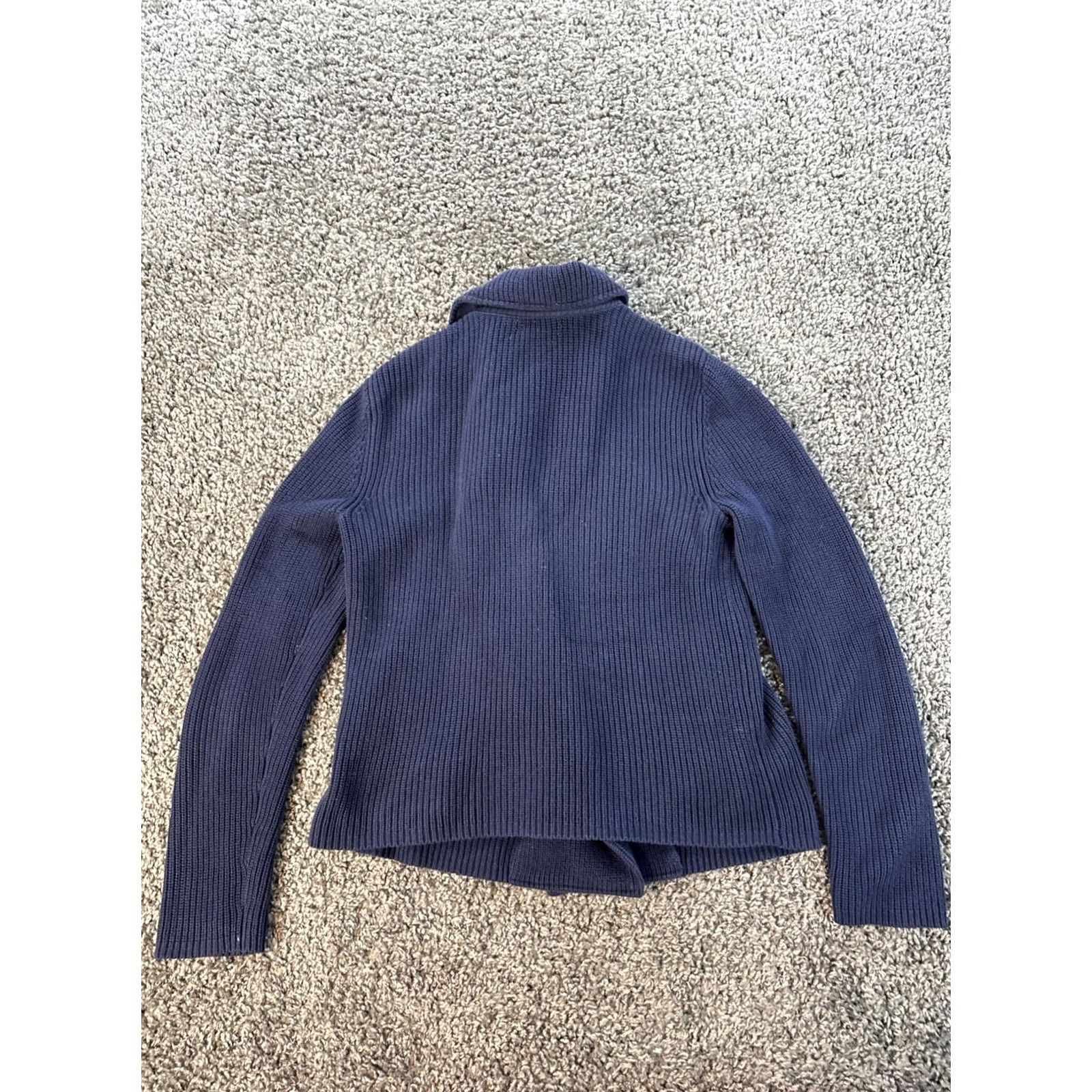 Ralph Lauren VINTAGE Ralph Lauren Cardigan Sweater Women’s Medium Navy Knit Double Breast Blue M Long Sleeve Collared Cotton Women Mens? Size M / US 6-8 / IT 42-44 - 5 Thumbnail