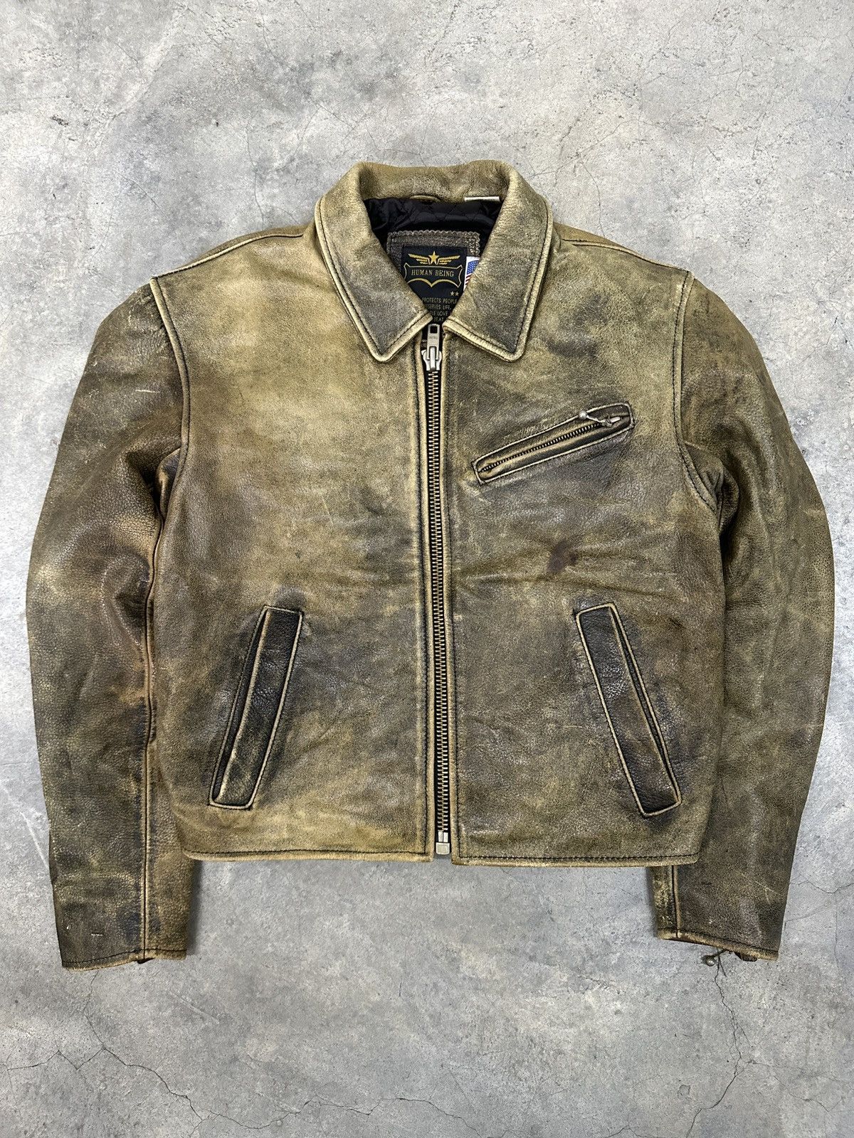 I Am Not A Human Being × Vintage Vintage Human Being Leather Jacket Size US M / EU 48-50 / 2 - 6 Thumbnail