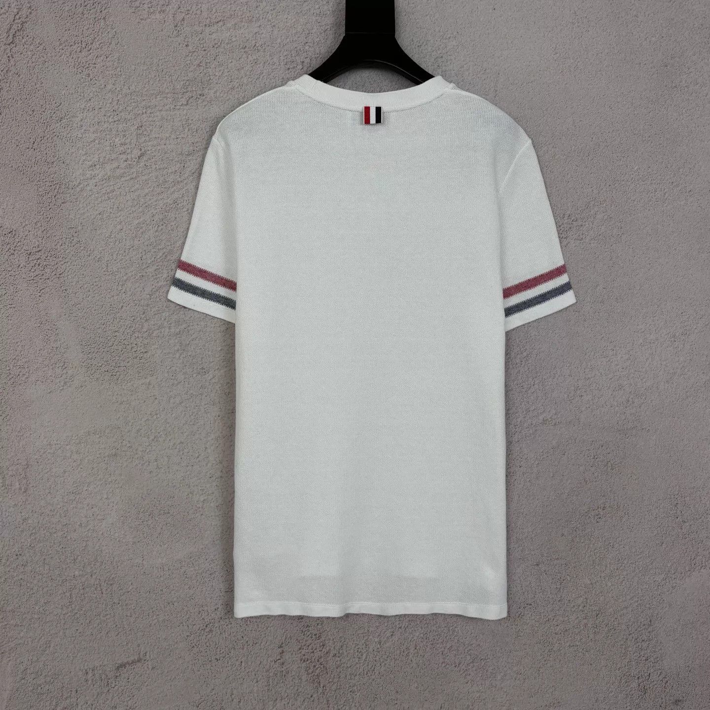 Thom Browne TB SS23 Striped White Knit Short Tee Size 2 99 Size US M / EU 48-50 / 2 - 2 Thumbnail