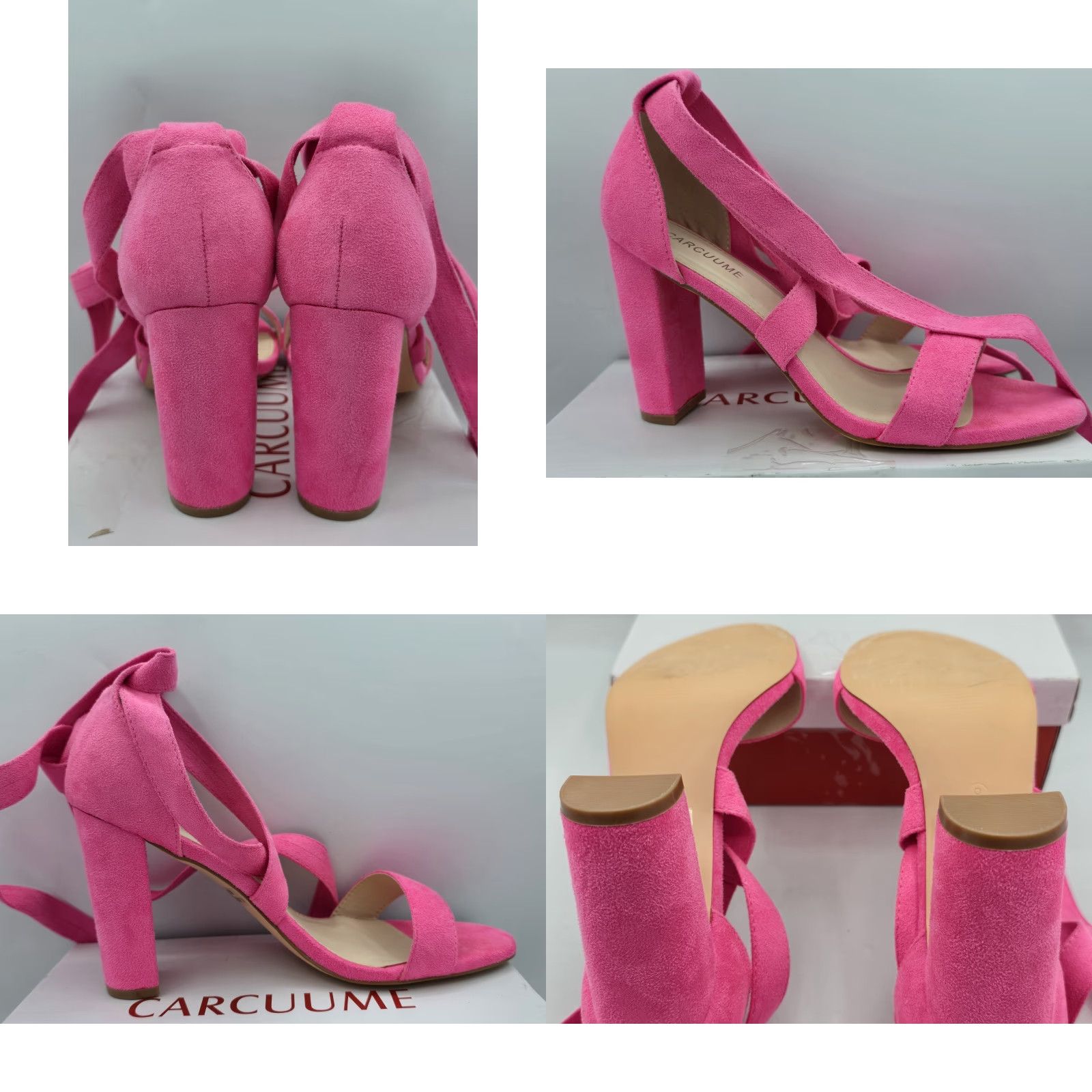 ELLERY Carcuume Ellery Shoes Women’s 9 PINK Platform Heel Ankle Wrap Open Toe Block Heel Party/Cocktail Womens 90s Going Out (Sash) Shoes Size US 9 / IT 39 - 8 Thumbnail