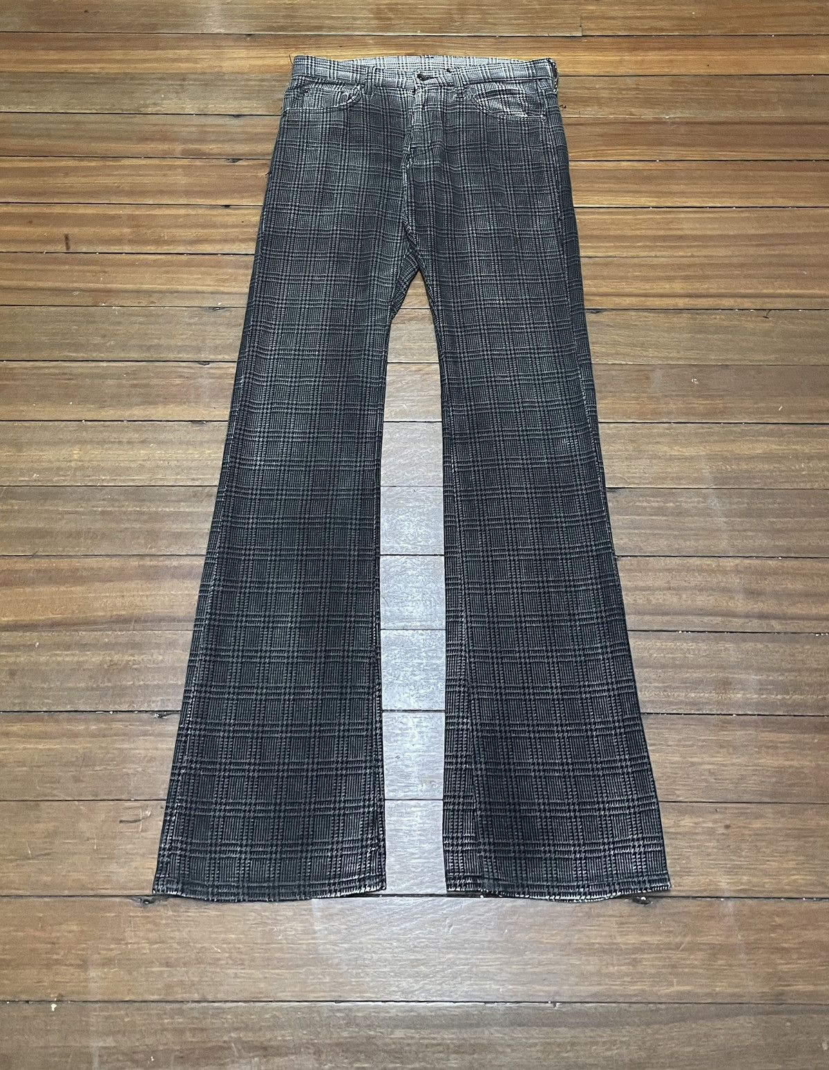 If Six Was Nine × Le Grande Bleu (L.G.B.) × semanticdesign Very Rare Vintage Brand Semantic Design Flared Pants 2000s Size US 33 - 1 Thumbnail