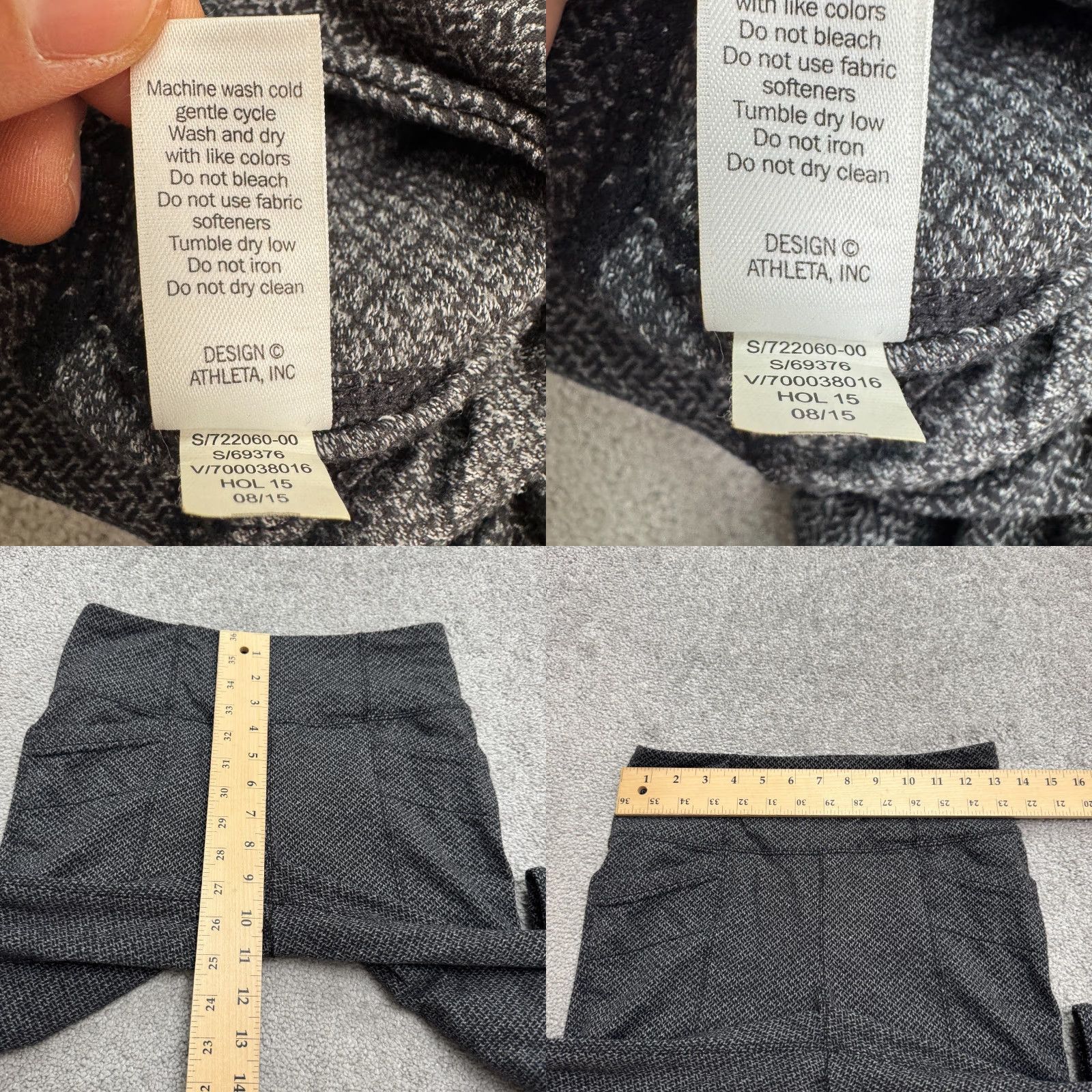 Athleta Athleta Leggings Womens Small Black Gray High Rise Activewear Straight From Original Title Size 28" / US 6 / IT 42 - 8 Thumbnail