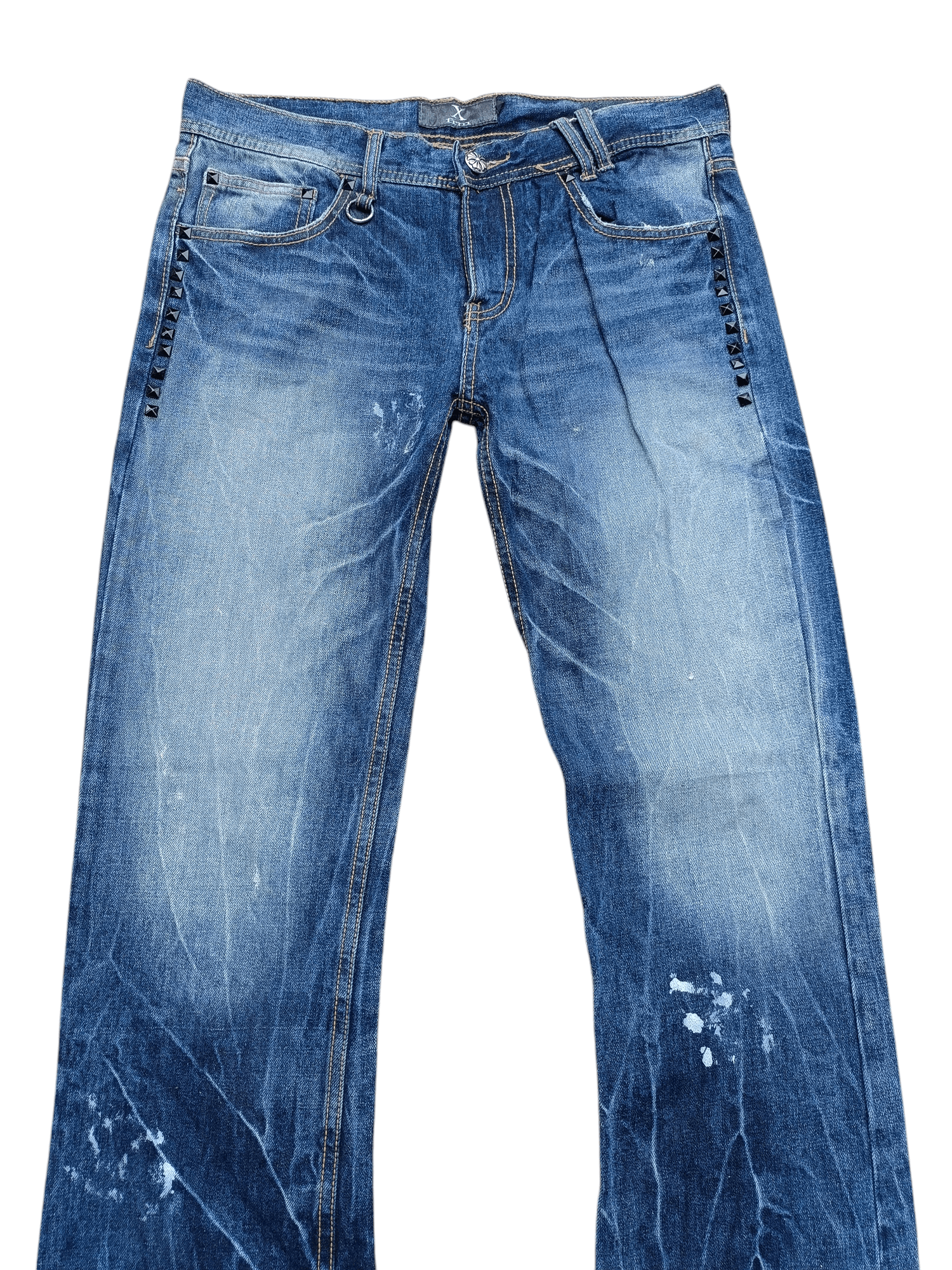 If Six Was Nine × Japanese Brand × Le Grande Bleu (L.G.B.) Vintage Japanese Brand Xfrm Stud Flared Rare Design Jeans Size US 35 - 17 Thumbnail