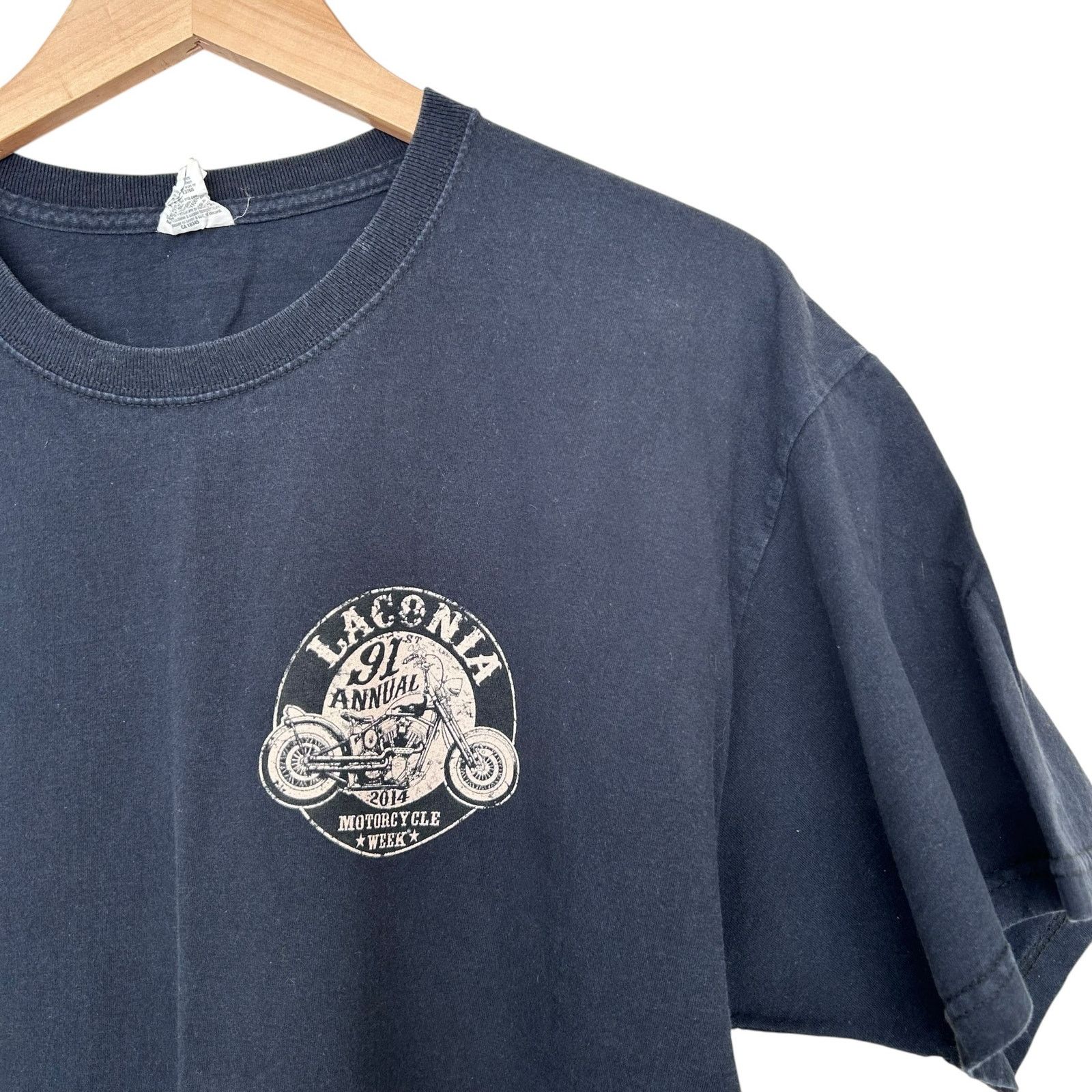 Other Laconia 2014 91st Annual Motorcycle Week Black T Shirt Sz XL Size US XL / EU 56 / 4 - 2 Thumbnail
