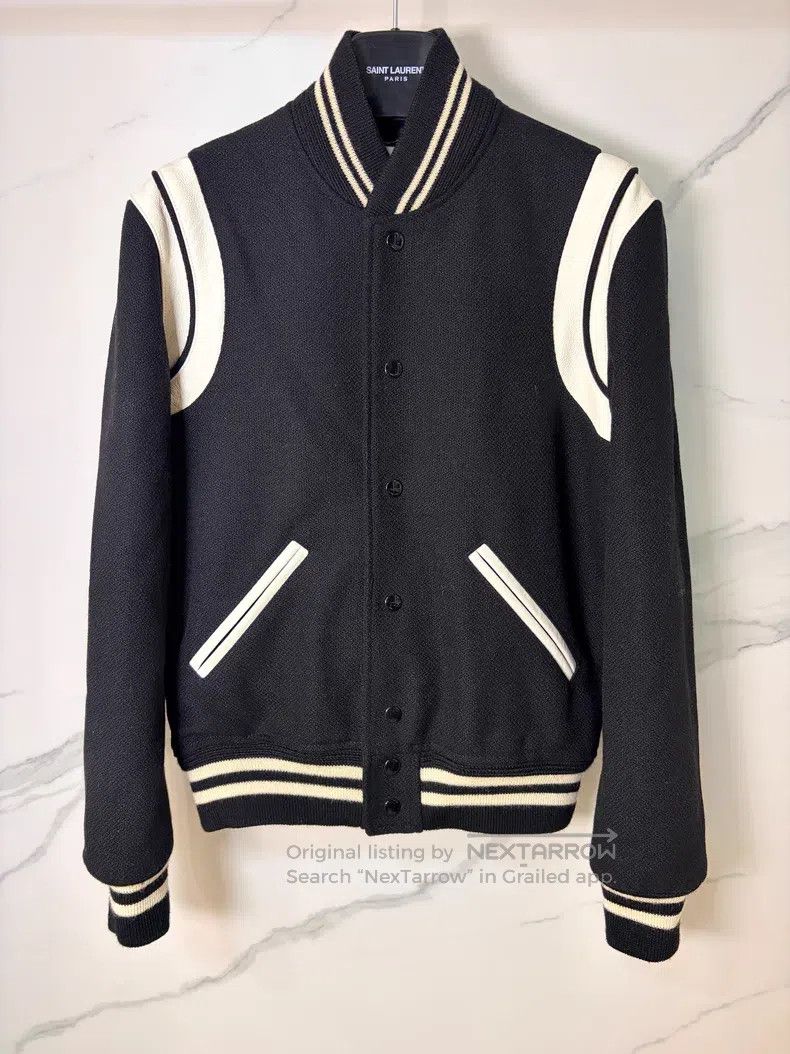 Saint Laurent Paris Black and White Sheepskin Patchwork Wo