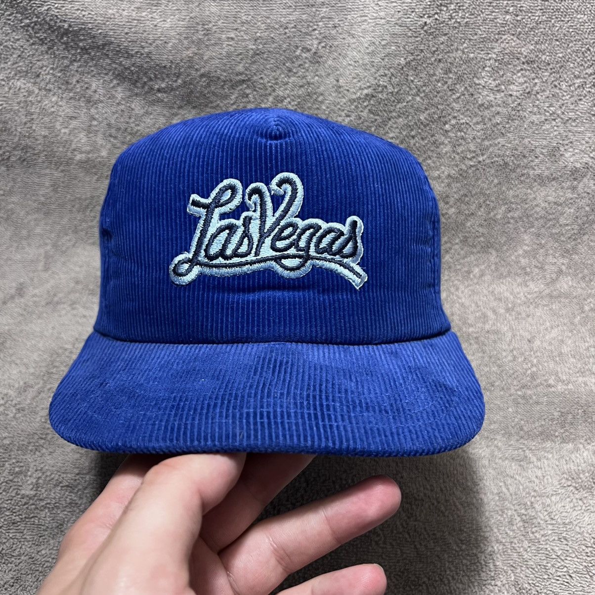 Vintage Vintage Las Vegas Corduroy Trucker Hat SnapBack Blue Size ONE SIZE - 3 Thumbnail