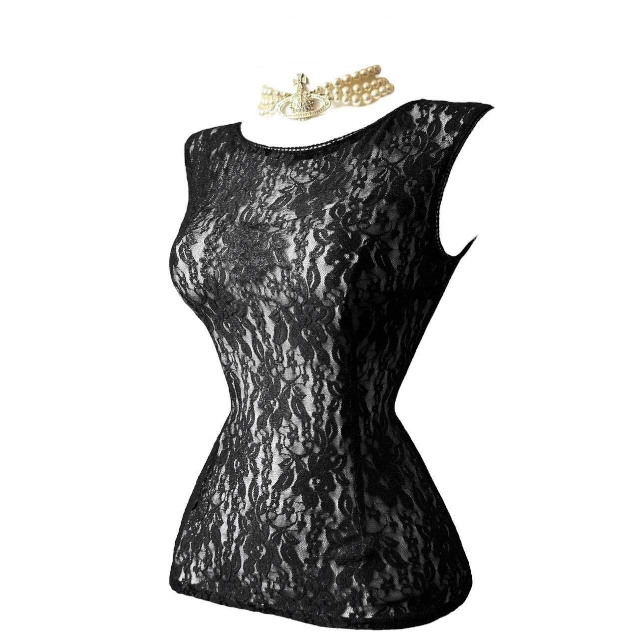 Vintage So unique lace gothic avant - garde blouse Size S / US 4 / IT 40 - 1 Thumbnail