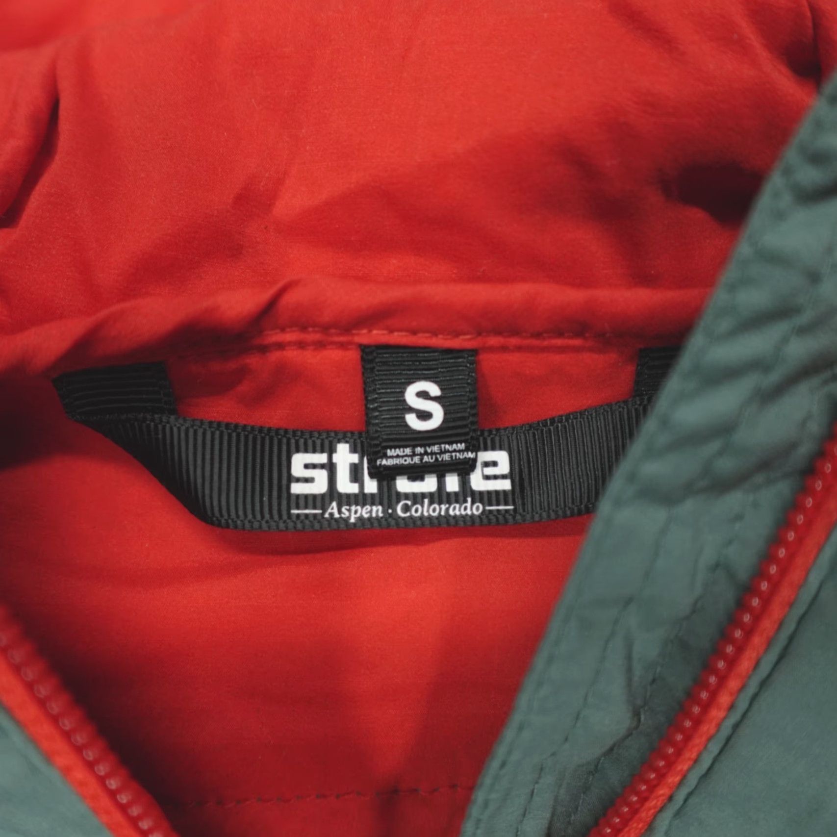 Vintage Strafe Sunnyside Alpha Anorak Puffer Women's Size S 1/2 Zip Hooded Green Red Jacket Size S / US 4 / IT 40 - 4 Thumbnail