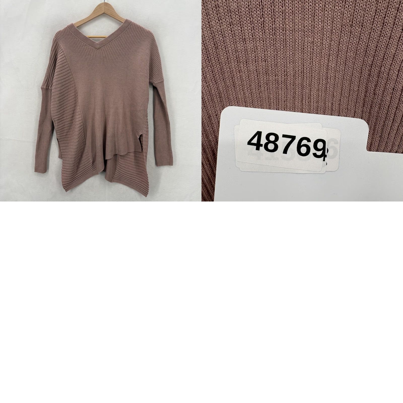 Allsaints AllSaints Sweater Womens XS Pink Keld Olivo V-Neck Knit Wool Alpaca Italy pullover tight-knit Size XS / US 0-2 / IT 36-38 - 9 Thumbnail
