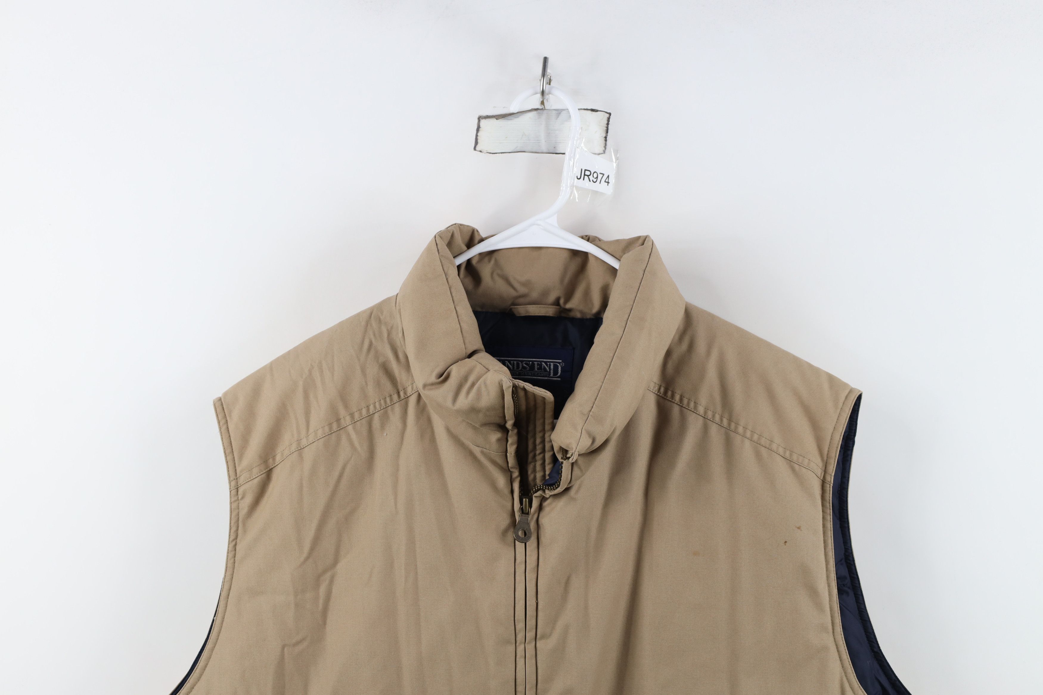 Lands' End Vintage 90s Lands End Duck Goose Down Puffer Vest Jacket Tan Size US XL / EU 56 / 4 - 2 Thumbnail