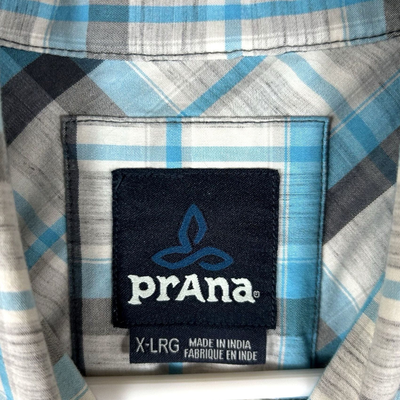 Prana Prana Short Sleeve Button Up Shirt Mens XL Blue Plaid Lightweight Casual Relaxed Size US XL / EU 56 / 4 - 3 Thumbnail