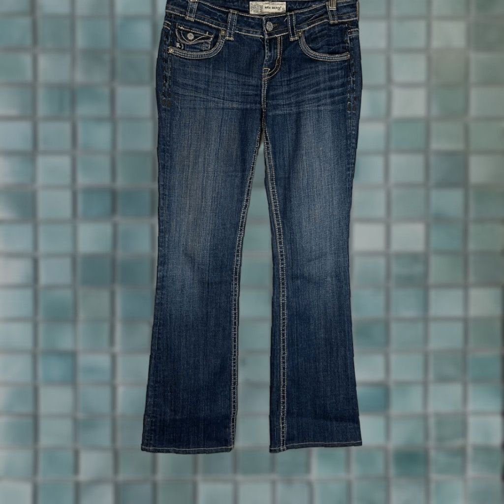 Denime Mek Denim USA San Diego Jeans W28 L34 Heavy Stitching Women Jeans Bootcut Blue USA Theme Size 28" / US 6 / IT 42 - 1 Thumbnail