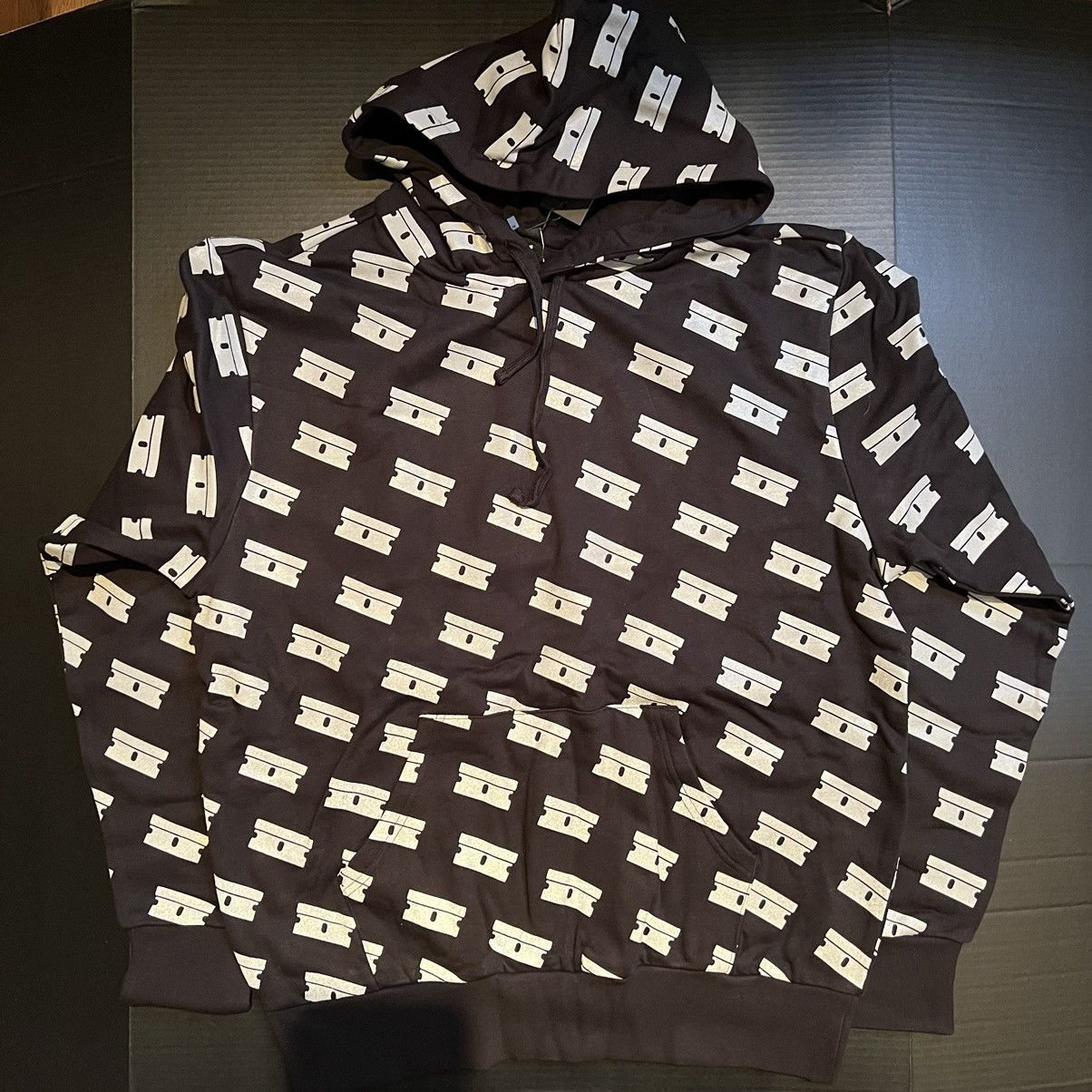 image of Fuck The Population x G59 Records $Uicideboy$ G59 Allover Razors 3M Reflective Hoodie - Blk Md in B