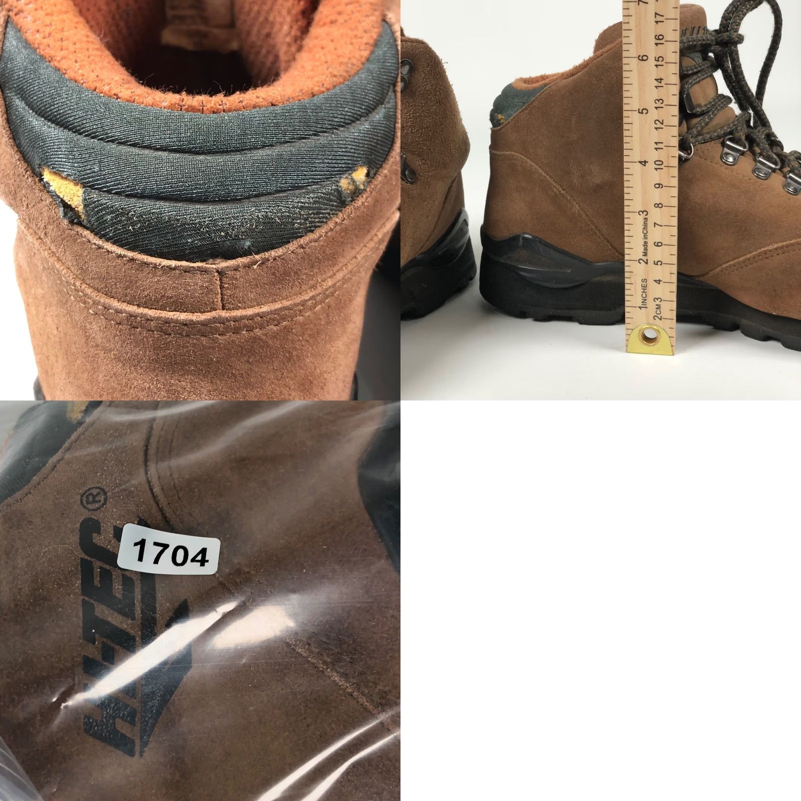 Vintage Hi Tec Alpine Mens Boot Ankle Leather Brown Suede Boots Lace Up Round Toe 10 Outdoor Hiking Classic Boots Men Size US 10 / EU 43 - 9 Thumbnail