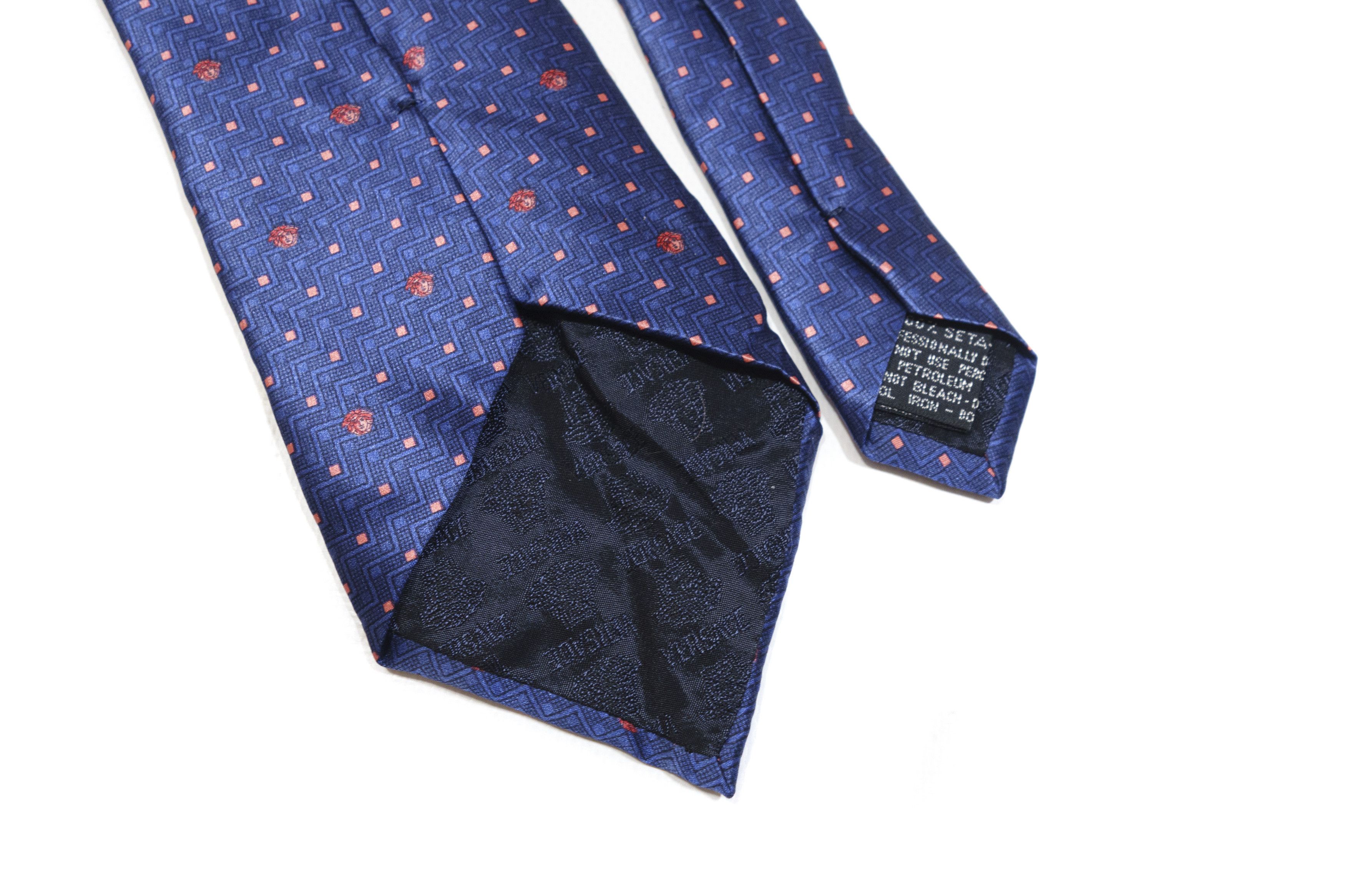 Versace 90S Medusa Monogram Silk Tie Vintage Size ONE SIZE - 5 Thumbnail