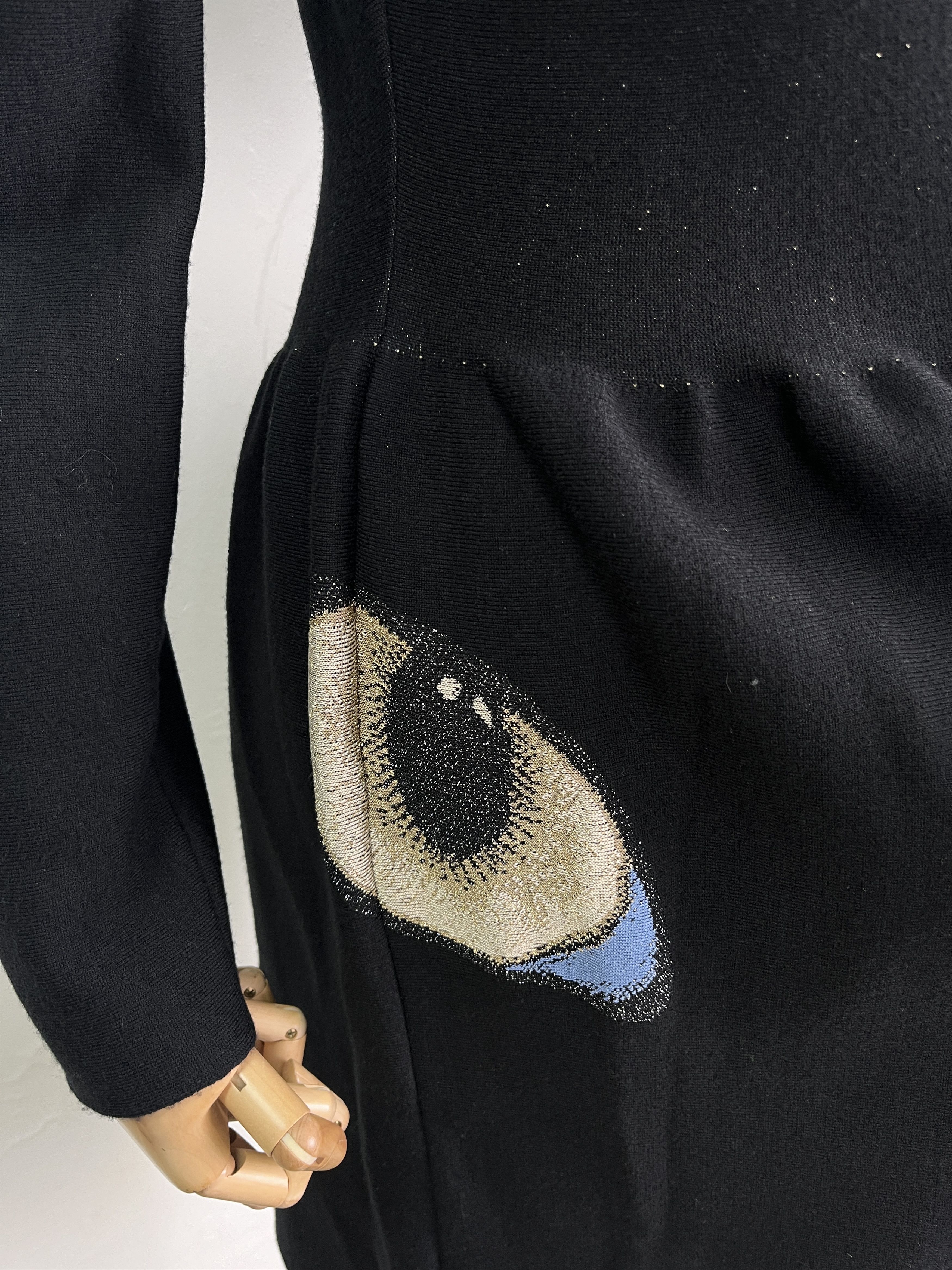 Alexander McQueen Black Long Sleeves Dress With Embroidery Size XS / US 0-2 / IT 36-38 - 5 Thumbnail