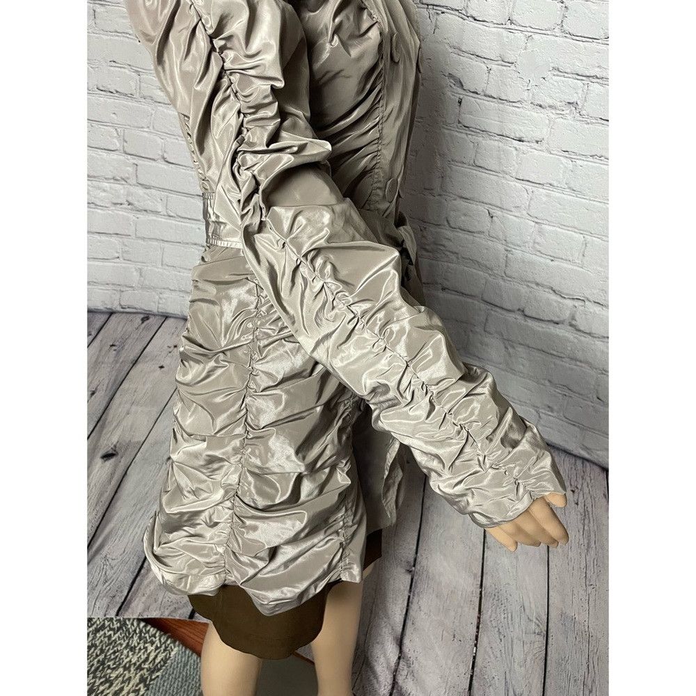 Other Lucy Paris Silver Ruched Rain Trench Coat With Belt Size Eu Size S / US 4 / IT 40 - 9 Thumbnail