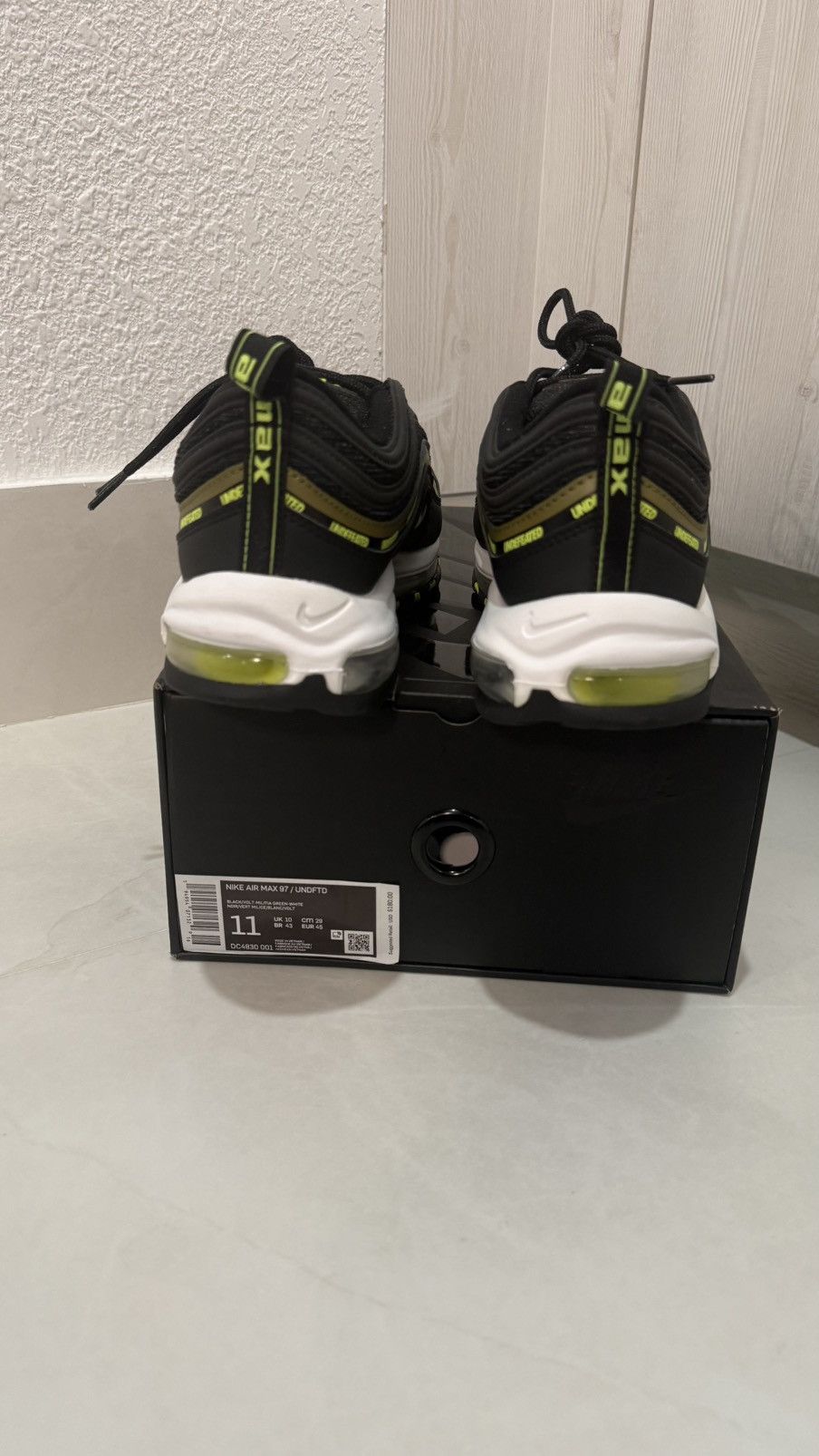 Nike × Undefeated Nike Air Max 97 x Undefeated Shoes Black/Volt Size 11 New Size US 11 / EU 44 - 5 Thumbnail