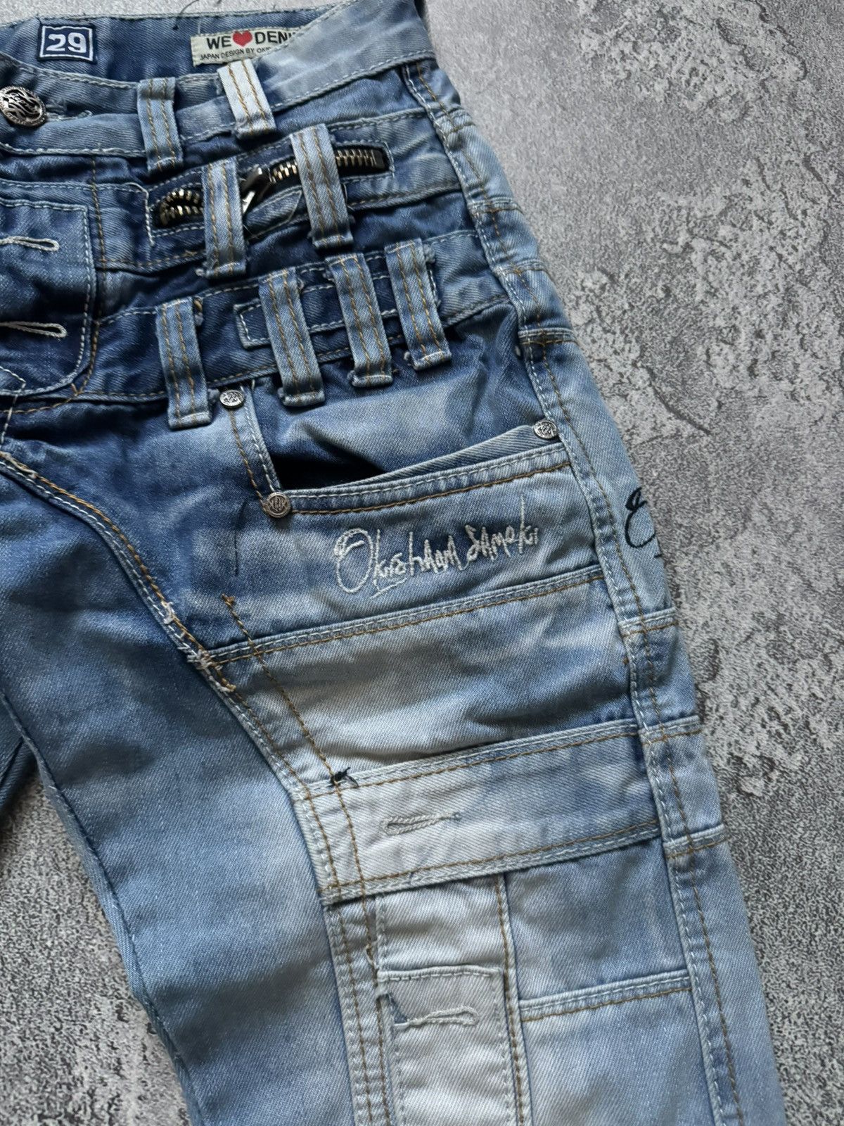 Japanese Brand Japrag 29 by okishana samoki denim cargo pant trouser Jean Size US 29 - 6 Thumbnail