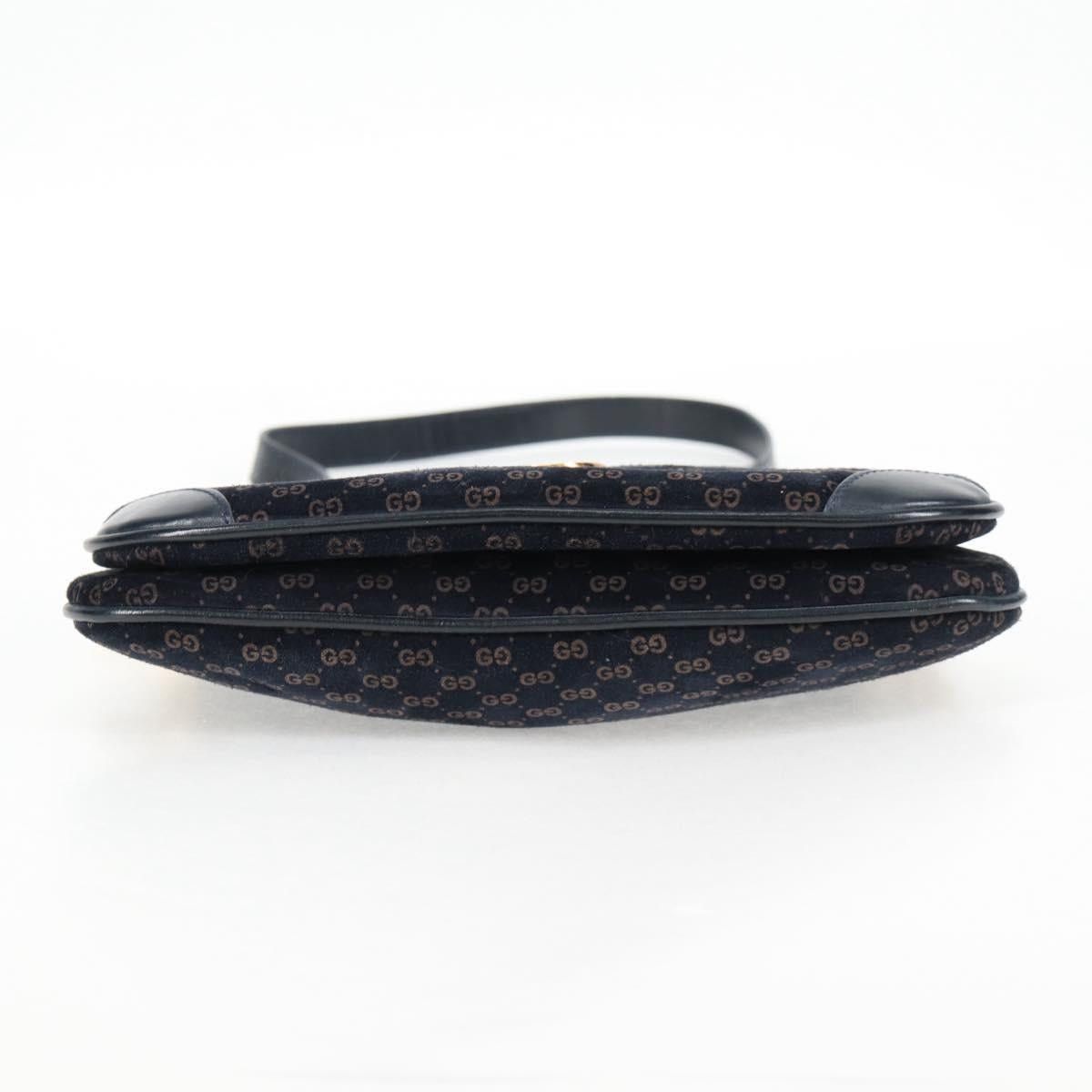 Gucci GUCCI Micro GG Canvas Shoulder Bag Suede Navy Gold 001 261 Size ONE SIZE - 9 Thumbnail