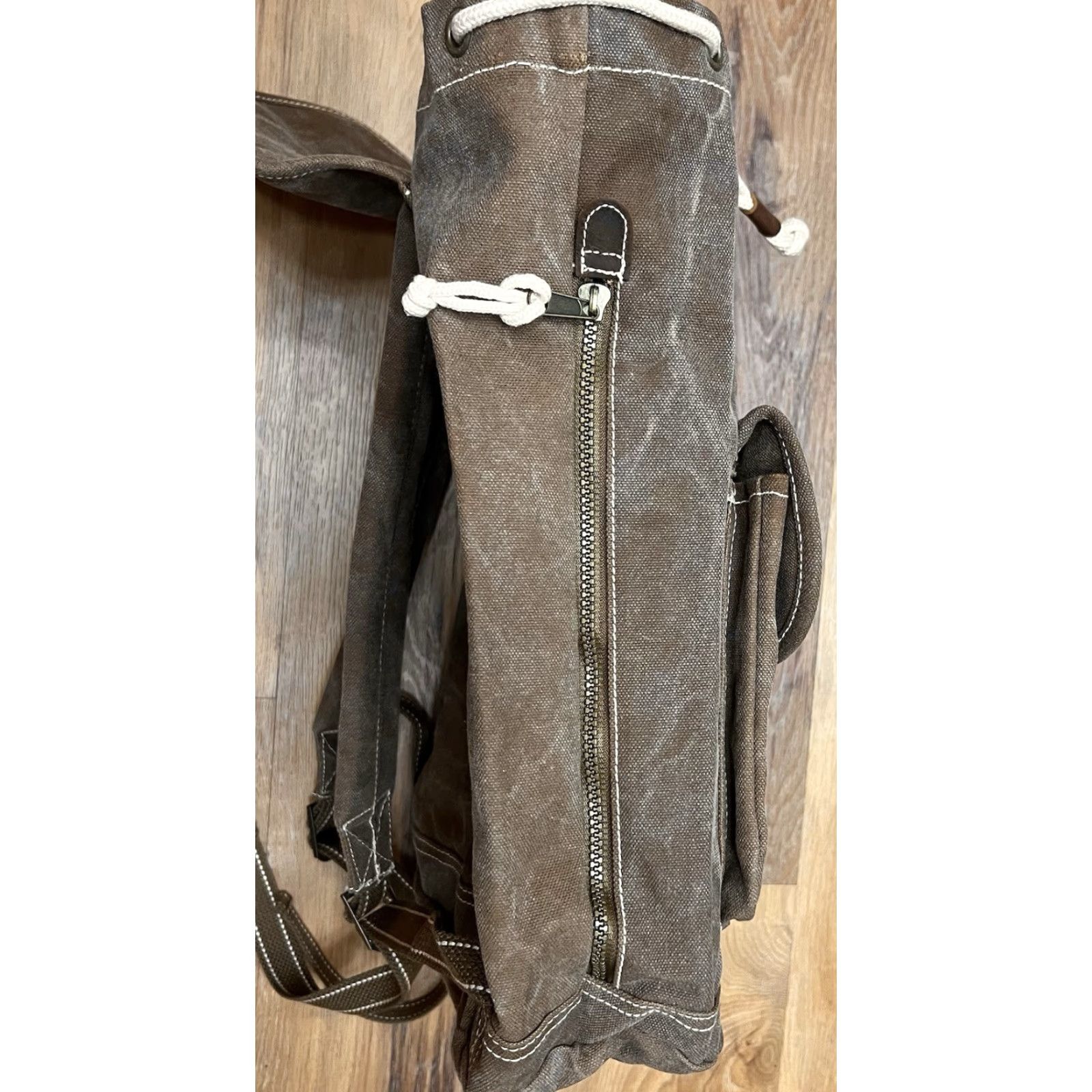 Vintage VINTAGE OGIO Canvas Ruck Sack Backpack Unisex Adults Brown 17x12x7 Distressed College Grunge Travel Pockets Adjustable Strap 2 Available Size ONE SIZE - 6 Thumbnail
