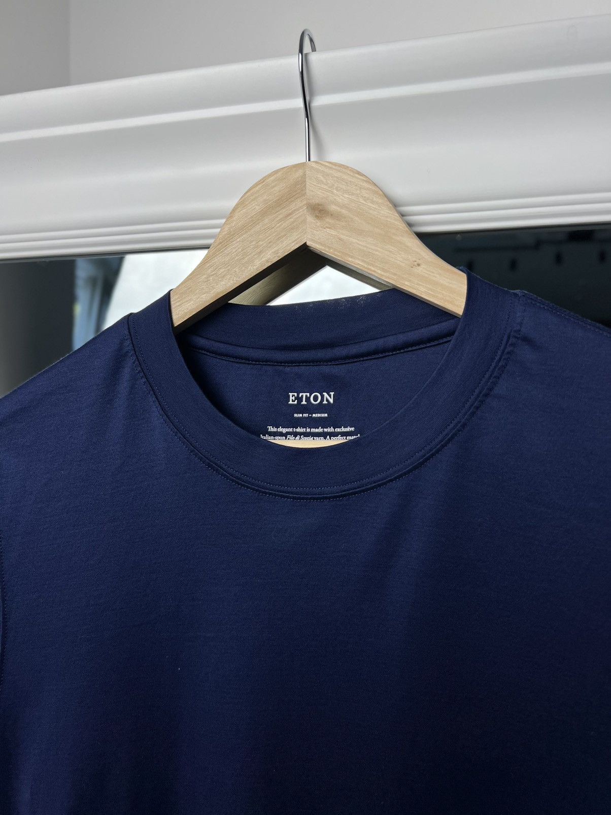 Designer × Eton Eton Slim Fit Navy T-Shirt M Filo di Scozia Cotton Size US M / EU 48-50 / 2 - 6 Thumbnail