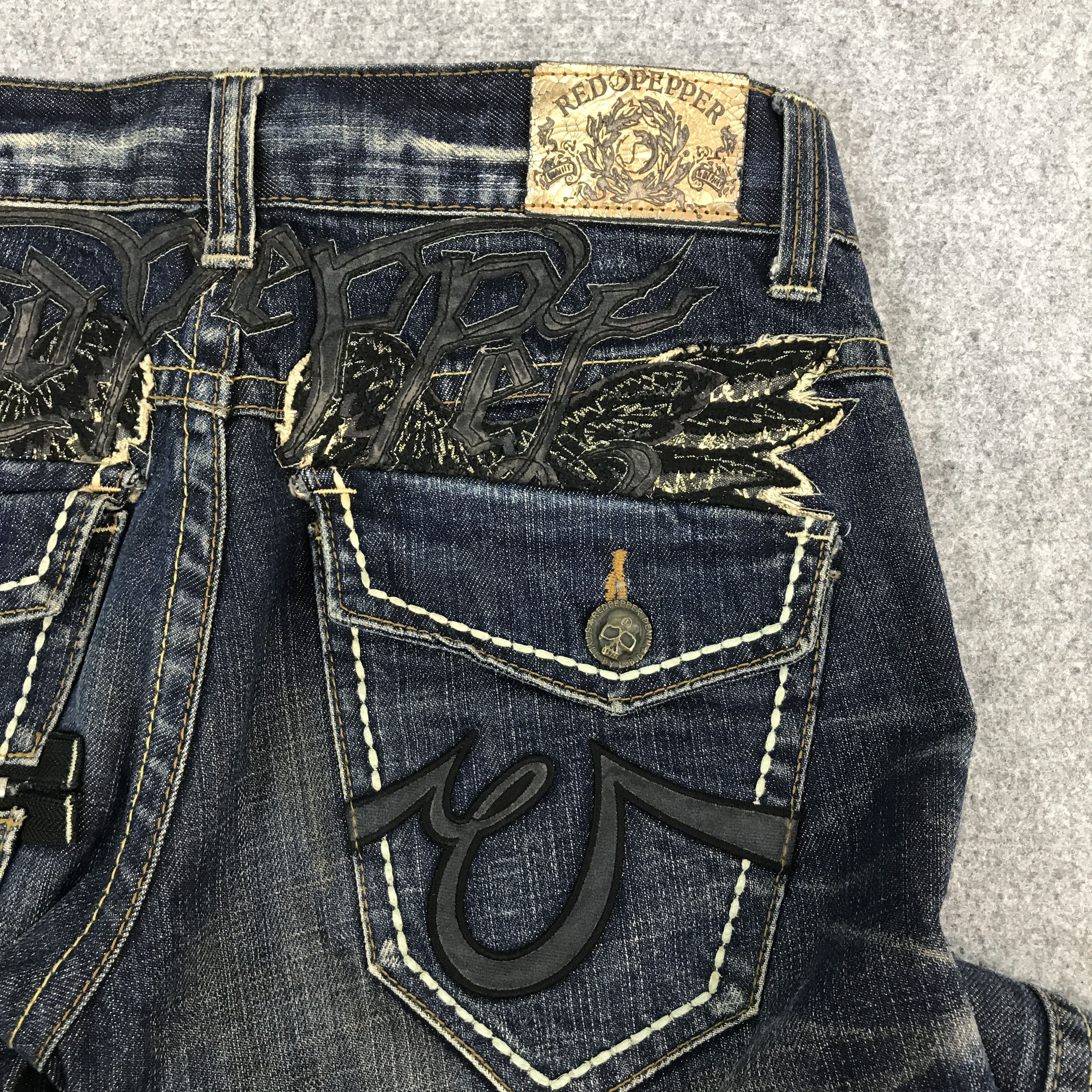 Japanese Brand JAPAN DESIGN RED PEPPER DENIM JEANS PANTS Size US 30 / EU 46 - 8 Thumbnail