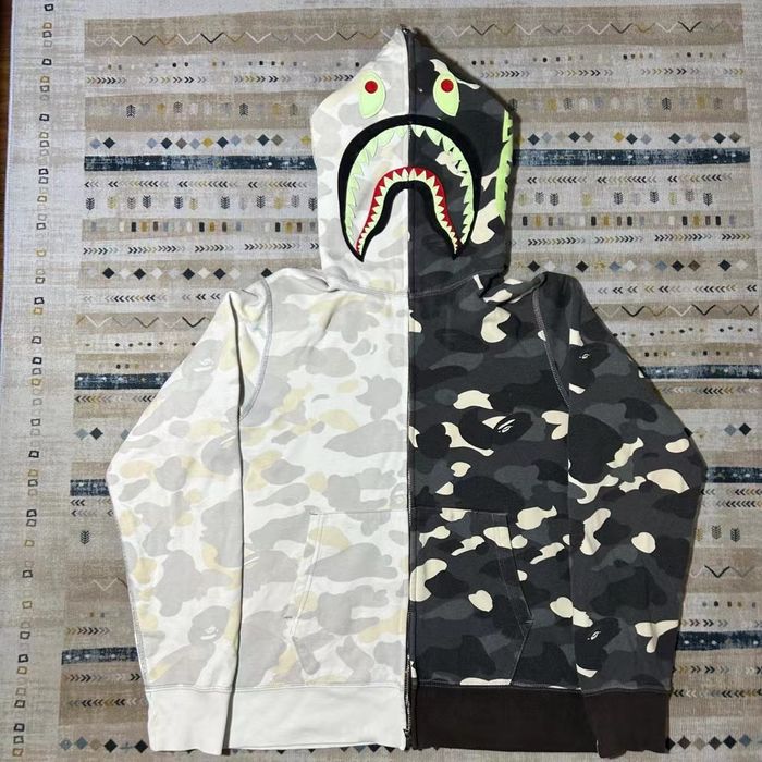 Bape city camo half best sale shark full zip hoodie