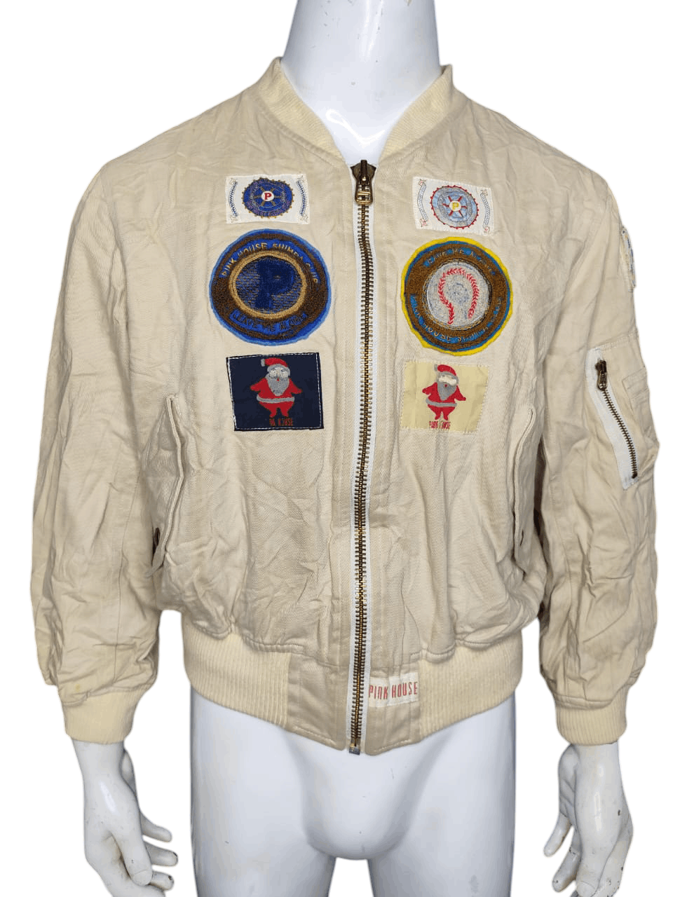 Vintage pink house patch bomber jackets