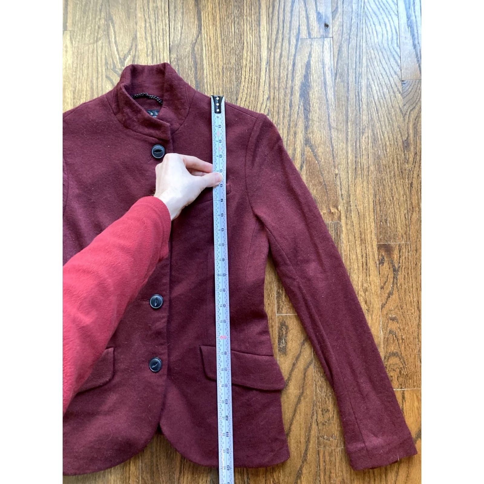 Rag & Bone rag & bone Blazer Womens 2 Wool Burgundy Jacket Coat Slade Quiet Luxury Size XS / US 0-2 / IT 36-38 - 4 Thumbnail