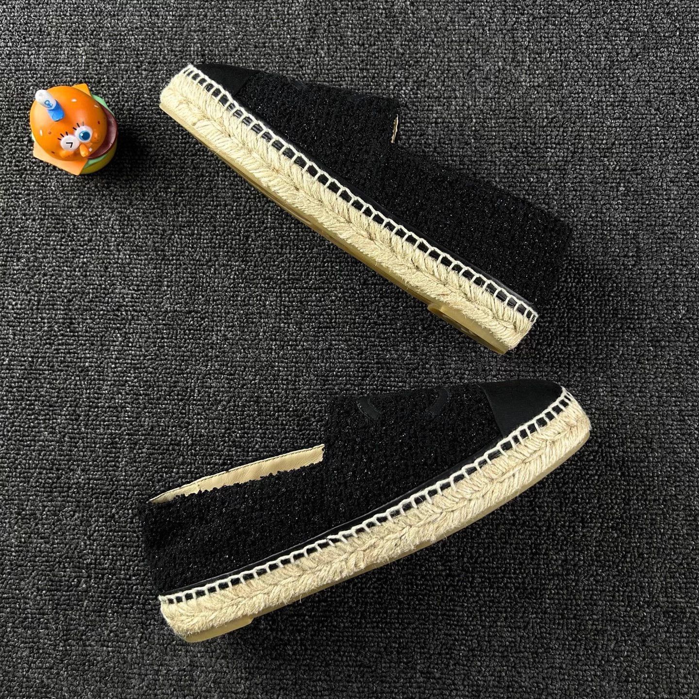 Chanel Chanel Black Woven CC Logo Fisherman Shoes EUR 38 Size US 7 / IT 37 - 4 Thumbnail