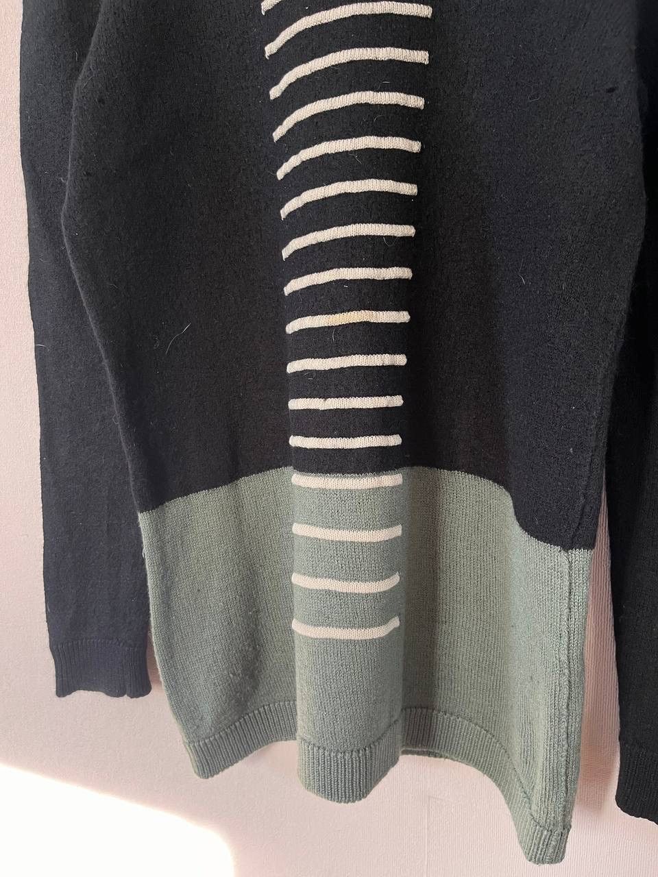 Rick Owens Rick Owens Wool Colorblock Striped Sweater Black Moss Pearl Size US S / EU 44-46 / 1 - 4 Thumbnail