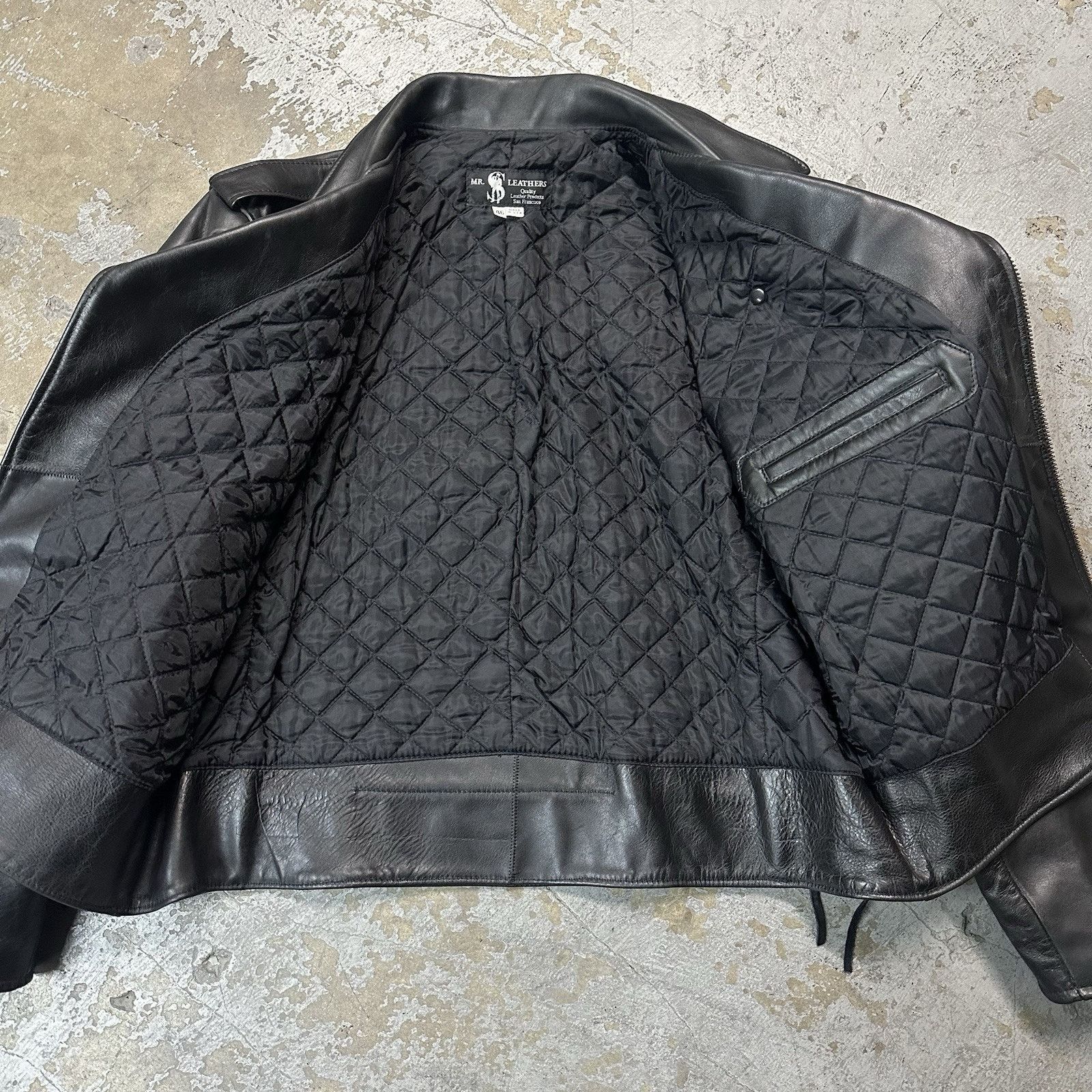 Leather × Vintage Mr. S Leathers Black Motorcycle Biker Leather Jacket Sz 46 Size US XL / EU 56 / 4 - 2 Thumbnail