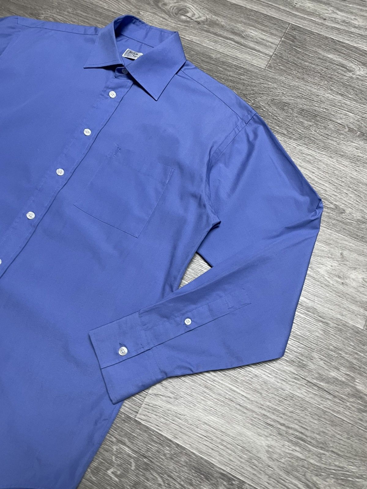 Yves Saint Laurent Vintage Yves Saint Laurent YSL Blue Long Sleeve Shirt Button Size US L / EU 52-54 / 3 - 5 Thumbnail