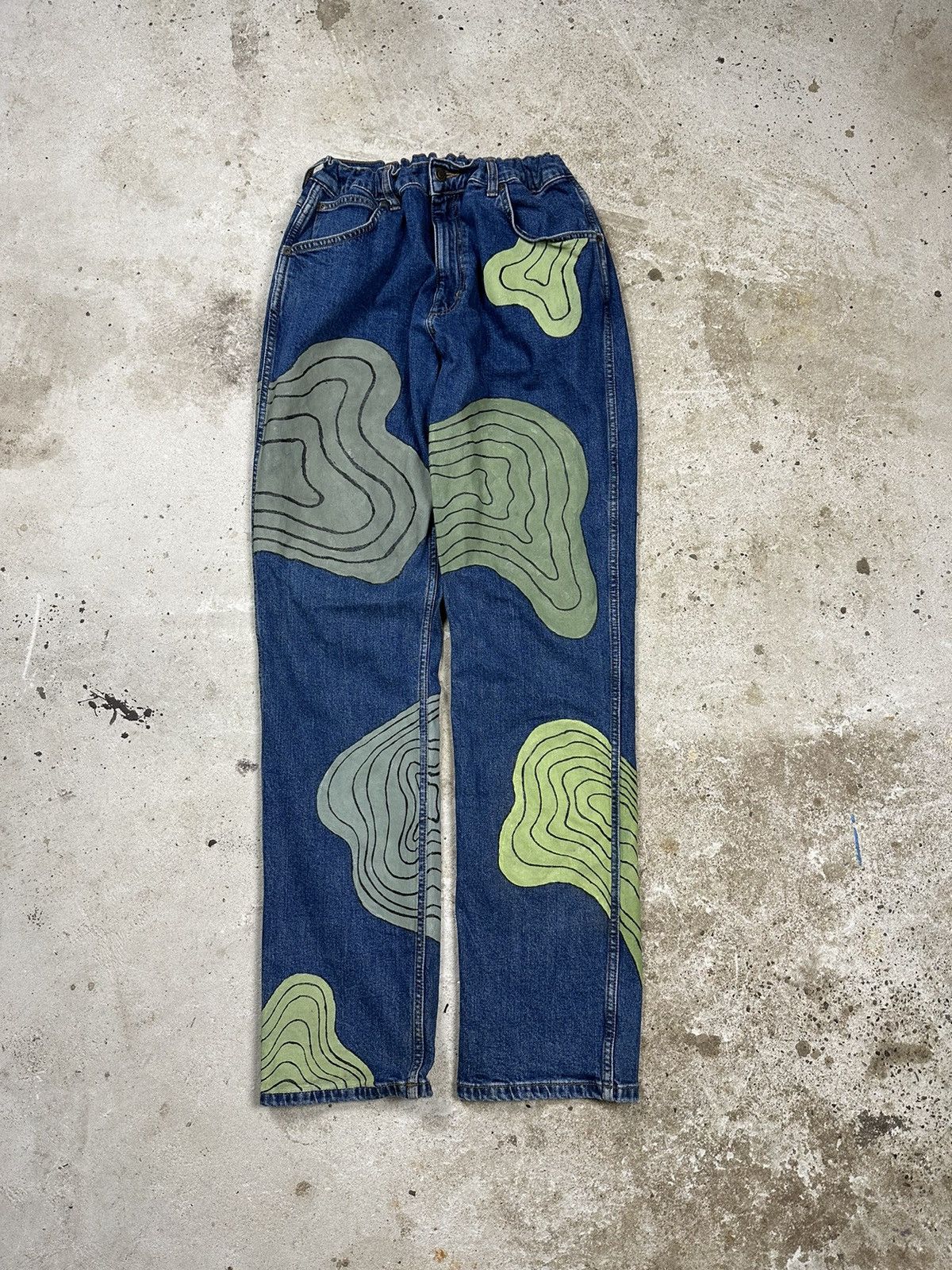 Vintage × Wrangler ‼️ Vintage y2k Wrangler Custom Reworked Pants Painted Size US 34 / EU 50 - 1 Thumbnail