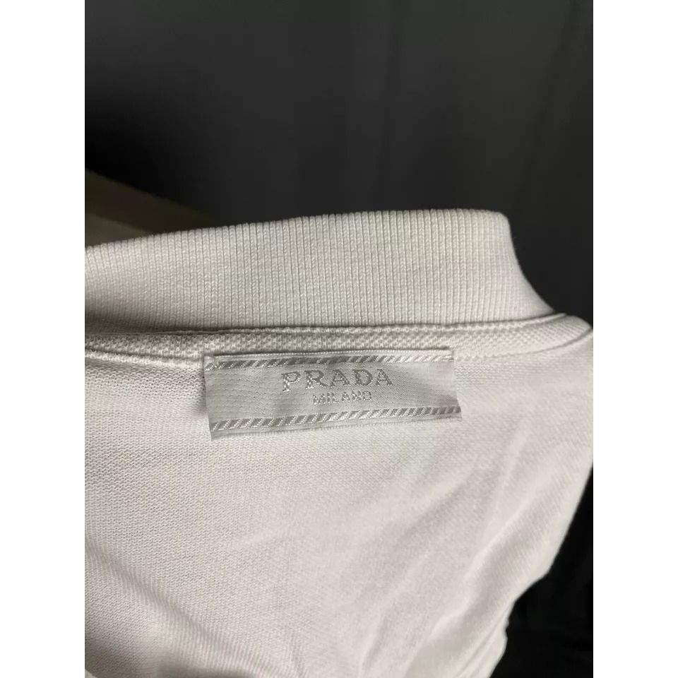 Prada Prada Red Tab Luxury Men's White Polo T-Shirt Size L Size US L / EU 52-54 / 3 - 10 Thumbnail