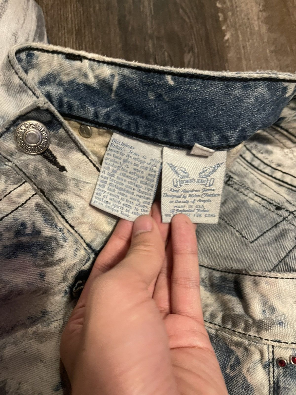 Robins Jeans Robins Jeans Fully Studded Baba Wash Jeans Size US 34 / EU 50 - 6 Thumbnail