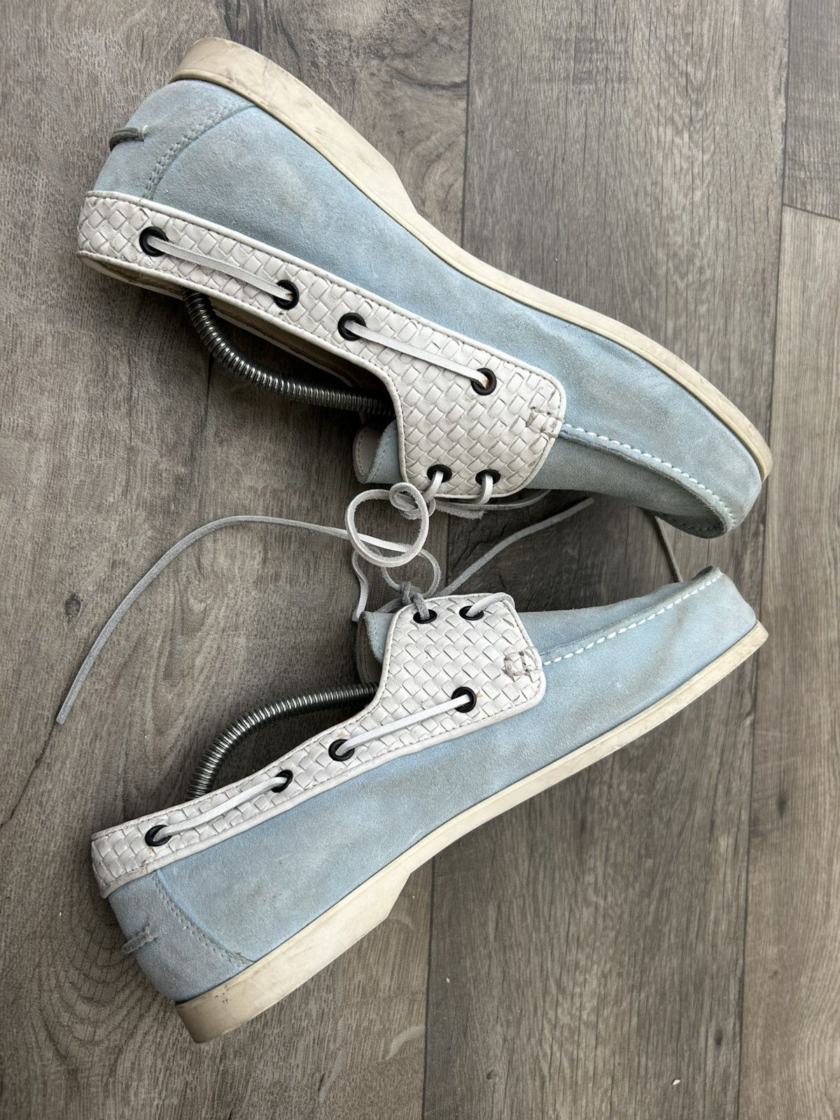 Bottega Veneta Bottega Veneta Intrecciato Trimmed Boat Shoes. Size US 8 / EU 41 - 7 Thumbnail