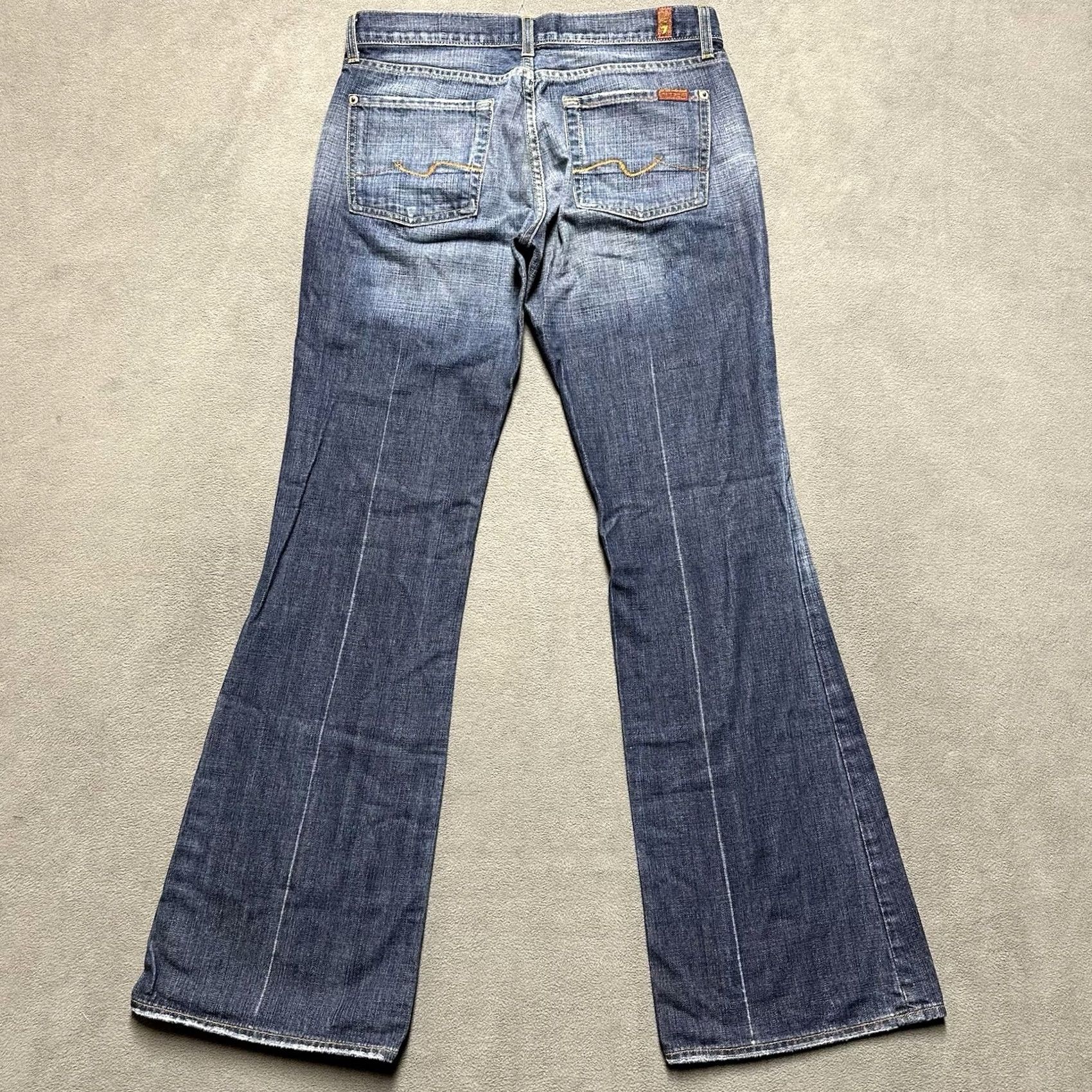 7 For All Mankind 7 For All Mankind Jeans Womens 30 Blue Denim Flared 31in Inseam 31in Waist Distressed Pockets Regular Rise 8.5" - Womens Jeans Size 24" / US 00 / IT 34 - 2 Thumbnail