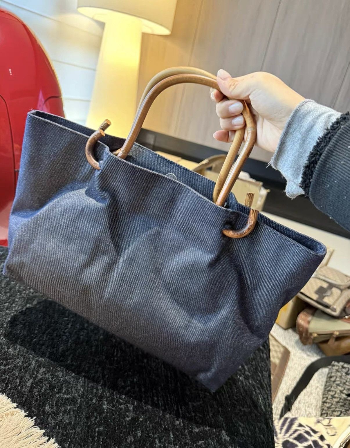 Givenchy Givenchy Vintage Denim Sequined Tote Bag J36 Size ONE SIZE - 6 Thumbnail